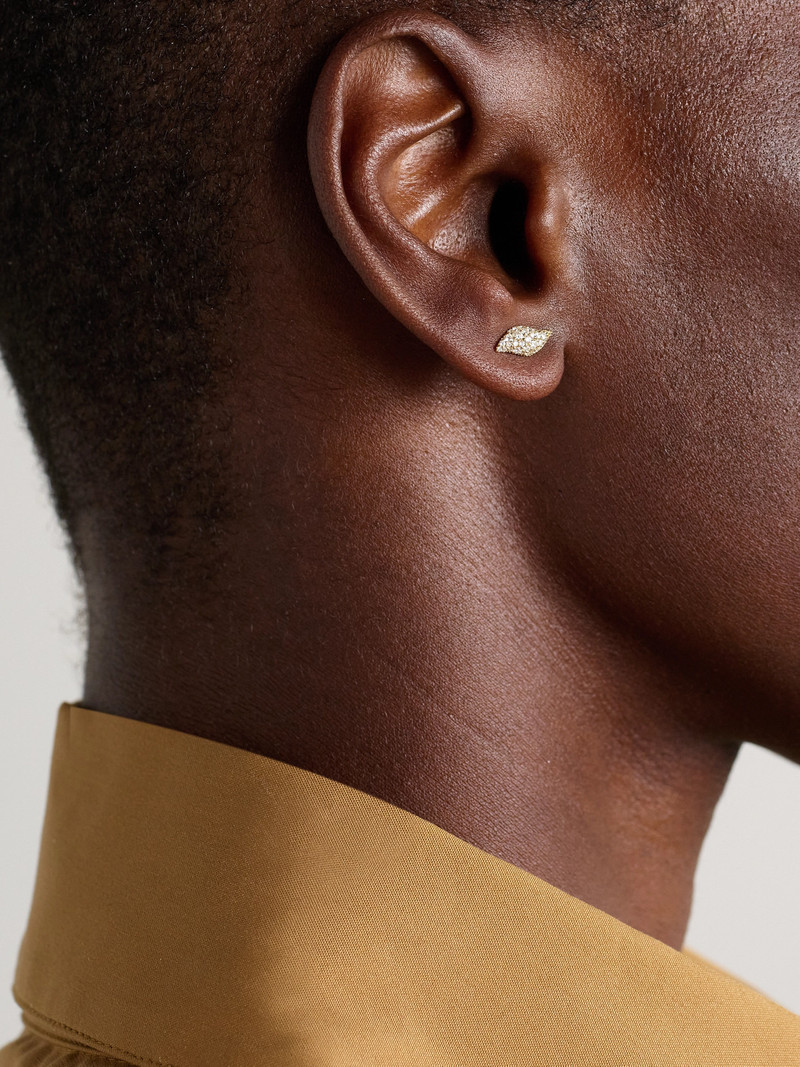 DAVID YURMAN Petite Pavé Flute 18-karat Gold Diamond Earrings outlook