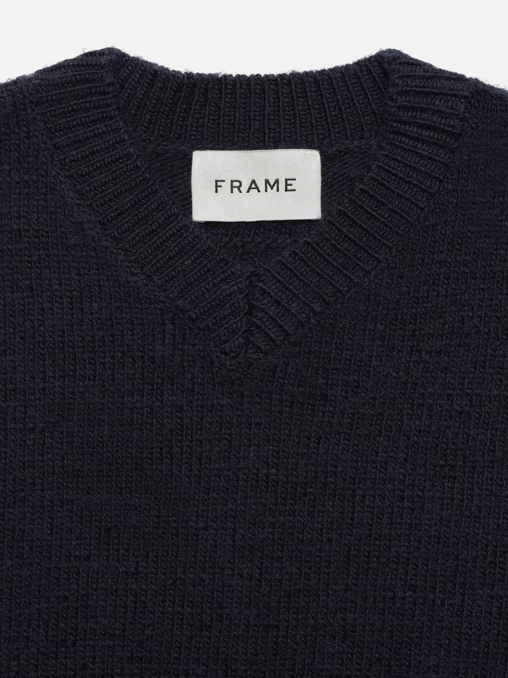 Chunky V-Neck Sweater in Navy - 3