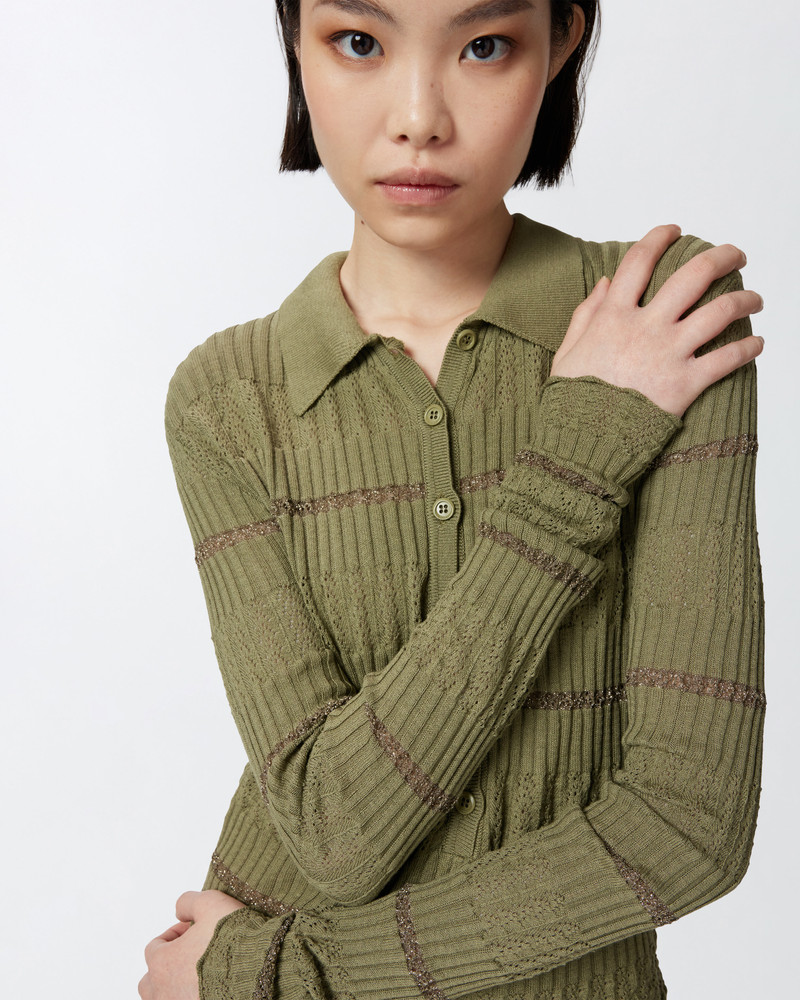 LONG-SLEEVED POLO SHIRT WITH METALLIC STRIPE 5