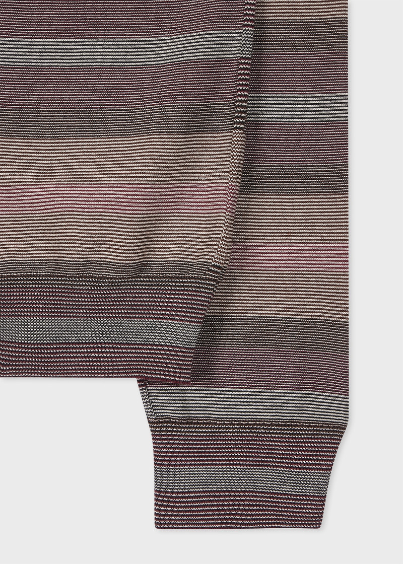 Paul Smith Hazy Stripe Cotton And Wool-Blend Zip-Neck Sweater outlook