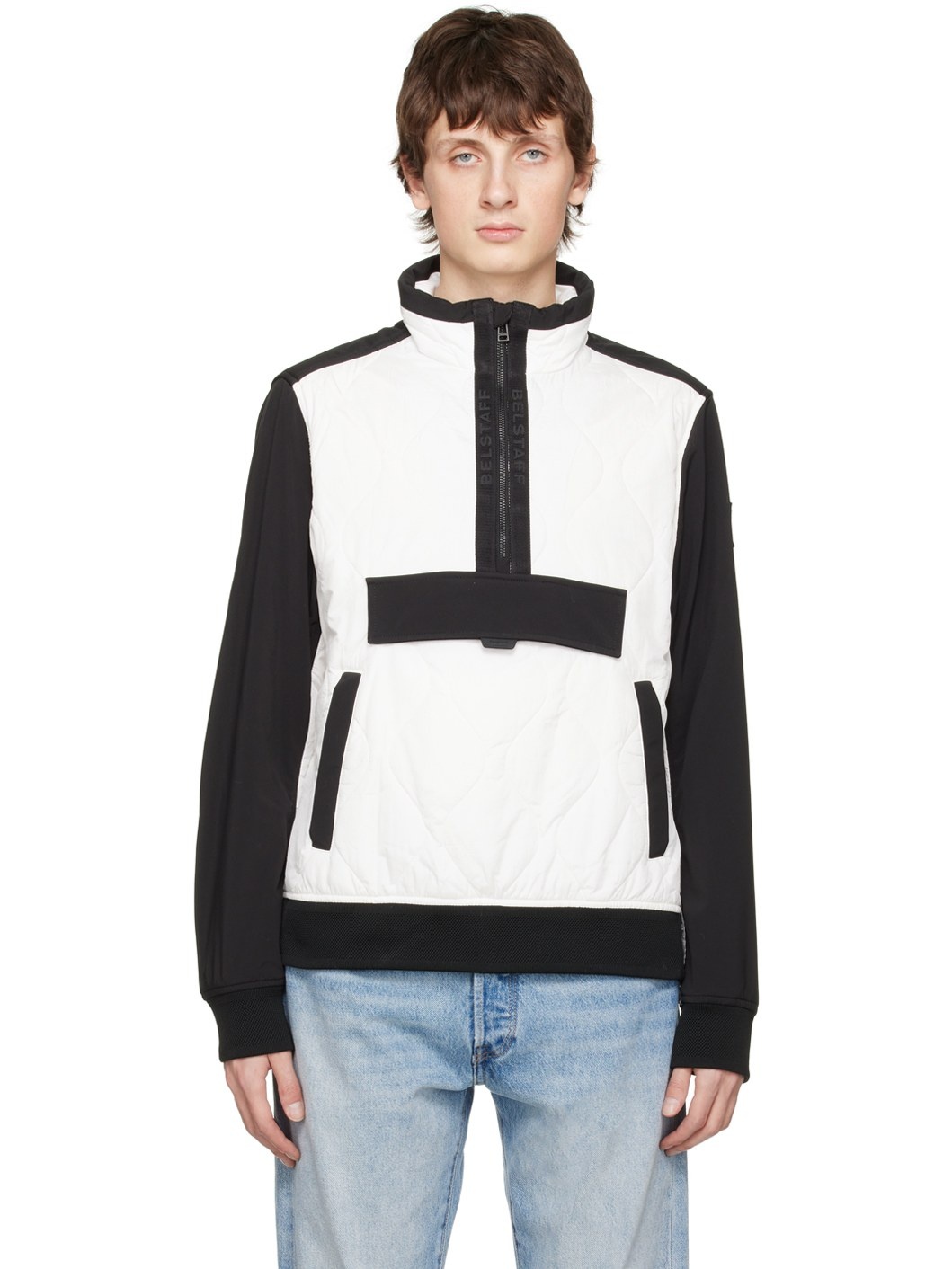 White & Black Area Jacket - 1