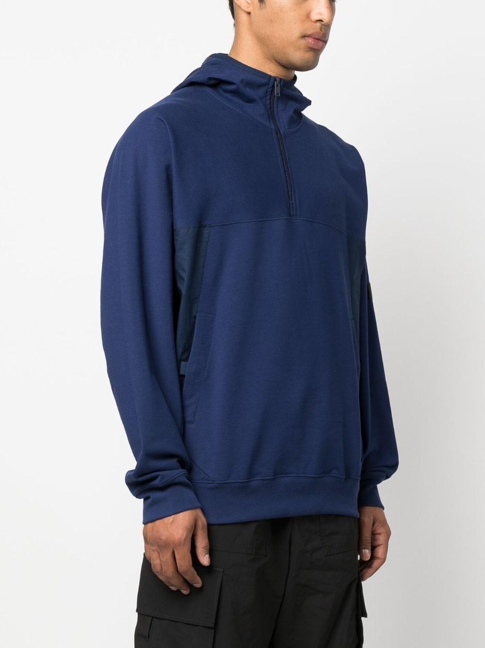 organic cotton-blend short-zip hoodie - 3