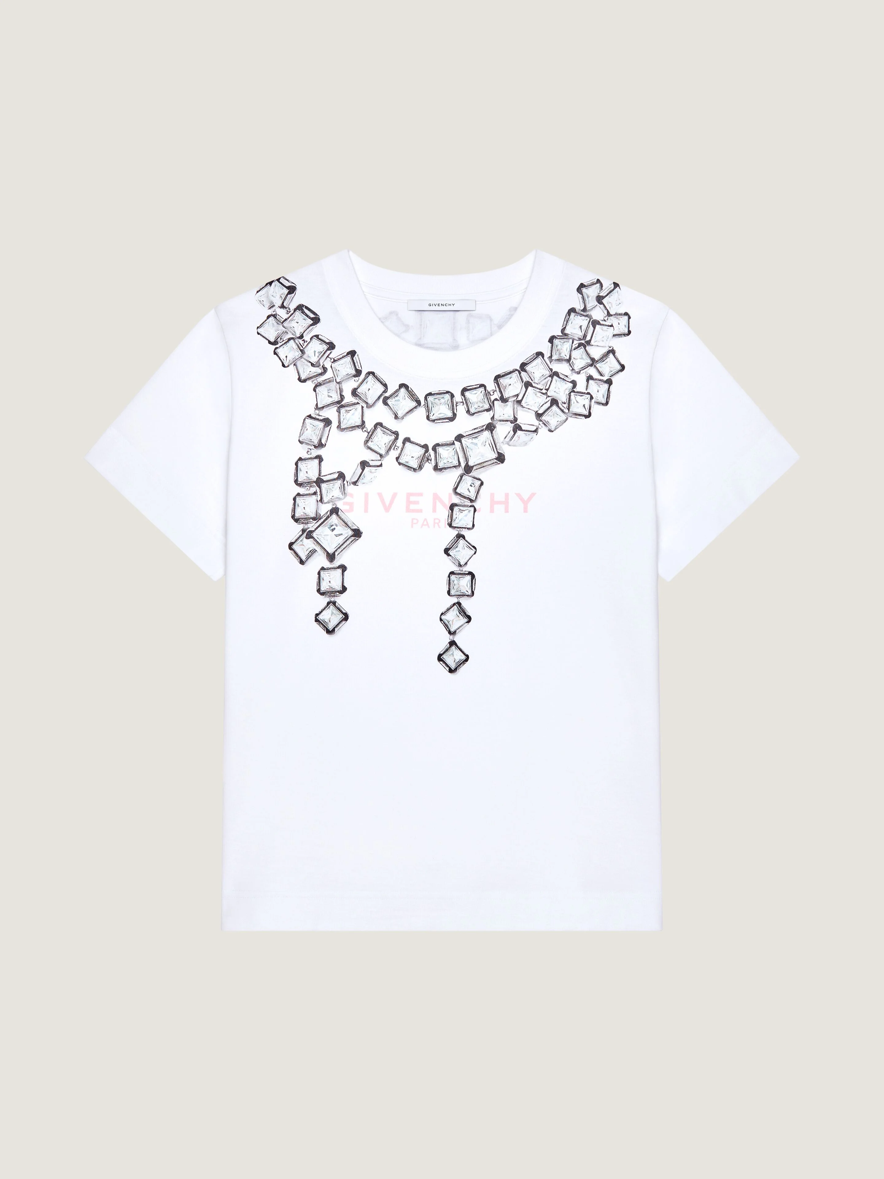 T-SHIRT IN COTTON WITH DECONSTRUCTED CRYSTALS PRINT - 1