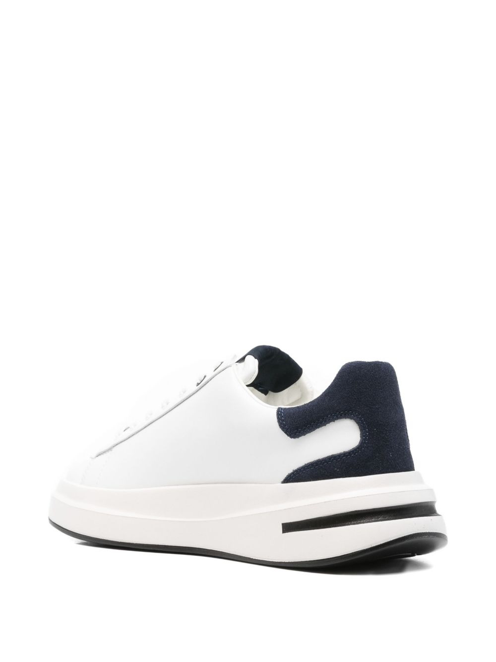 panelled leather sneakers - 3