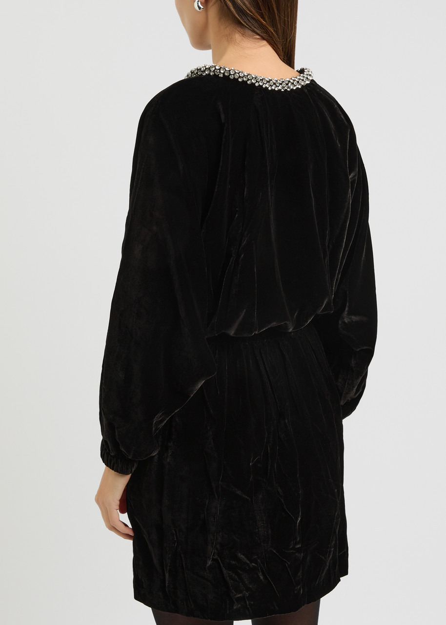 Isabel Marant Beniga Embellished Velvet Midi Dress - 3
