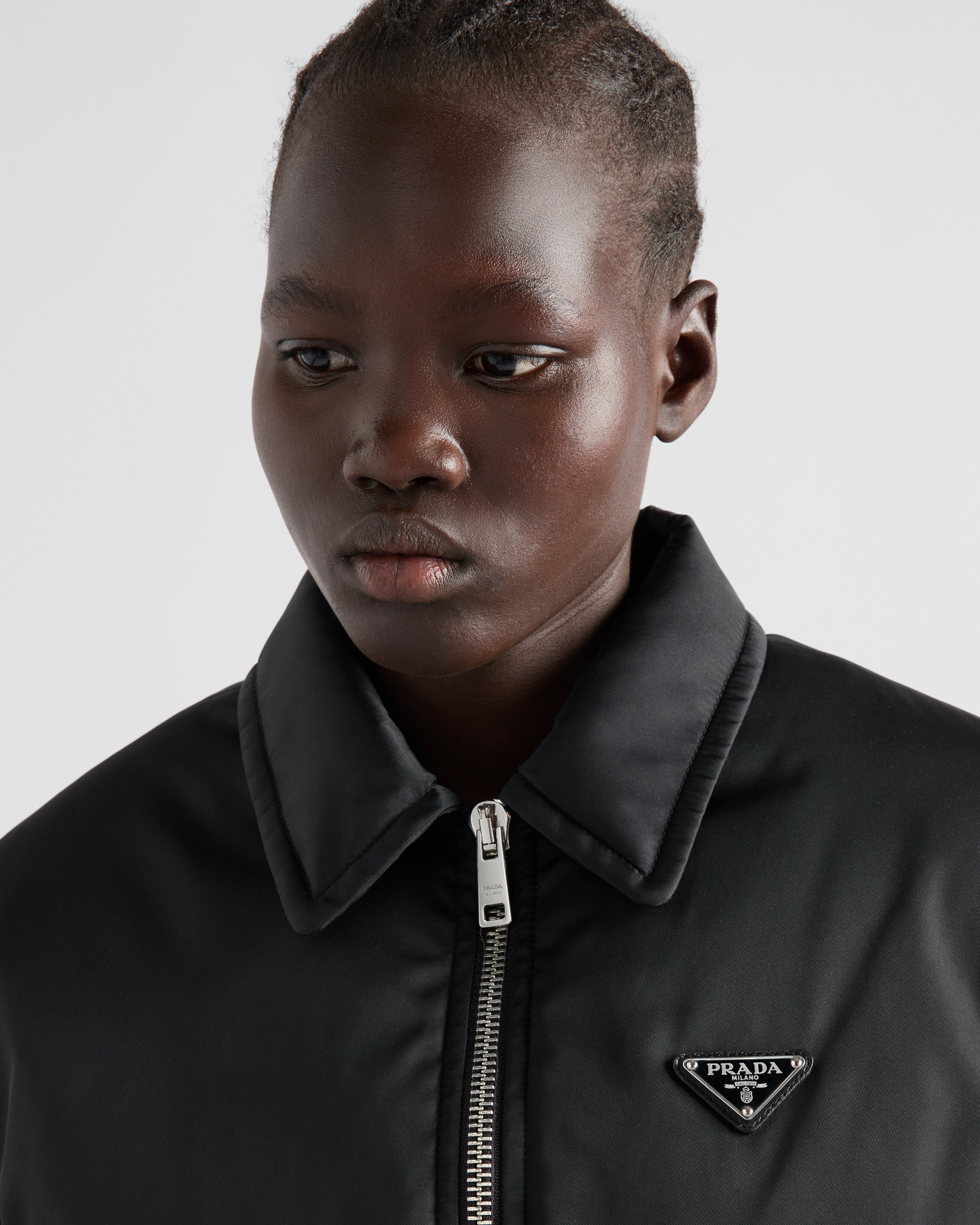 Re-Nylon down jacket with belt - 3