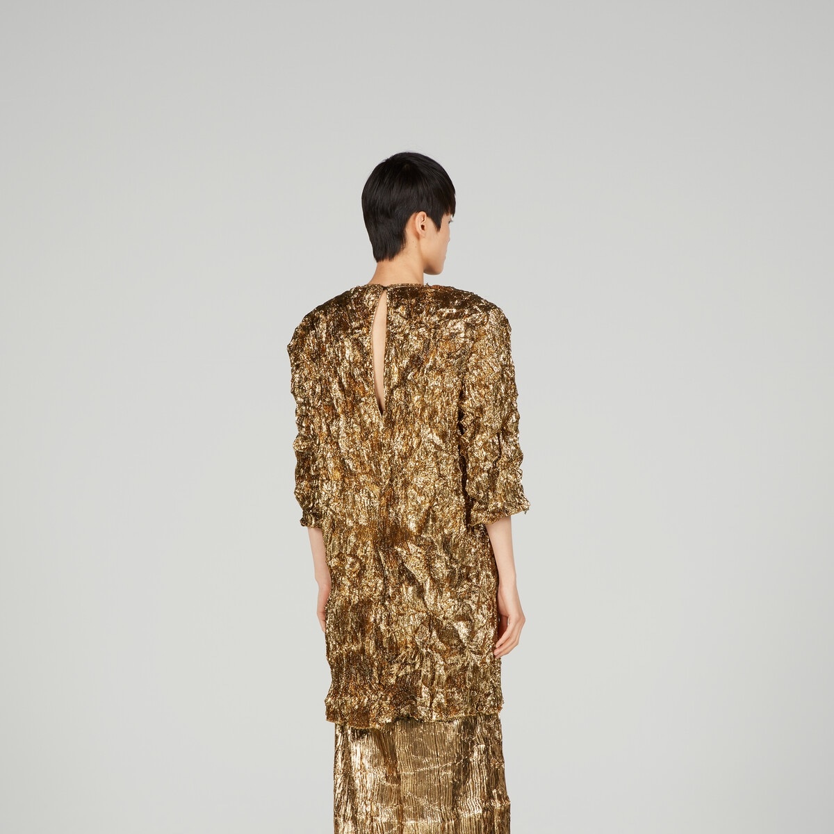 Crinkle lurex mini dress - 6