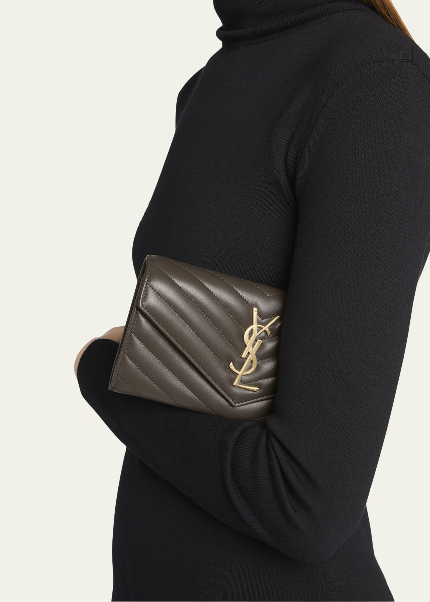YSL Monogram Large Envelope Flap Wallet in Smooth Leather - 5