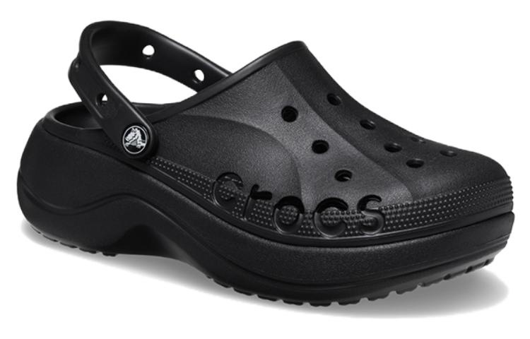 (WMNS) Crocs Baya Platform Clogs 'Black' 208186-001 - 3