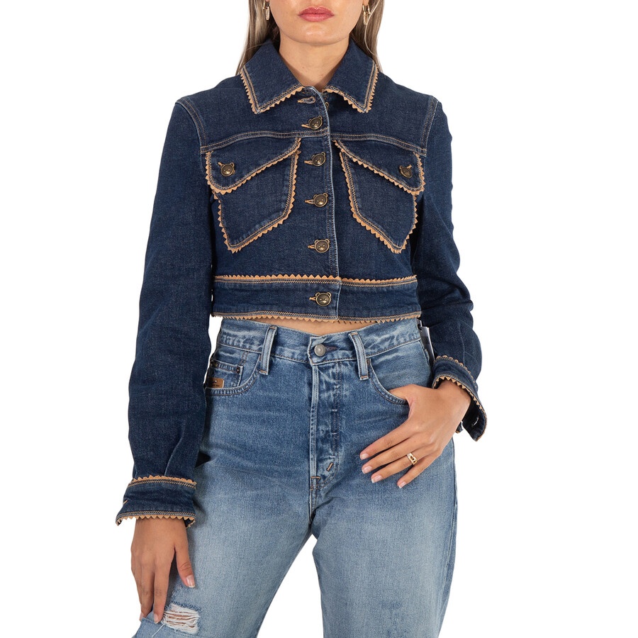 Moschino Passementerie Cropped Denim Jacket - 3