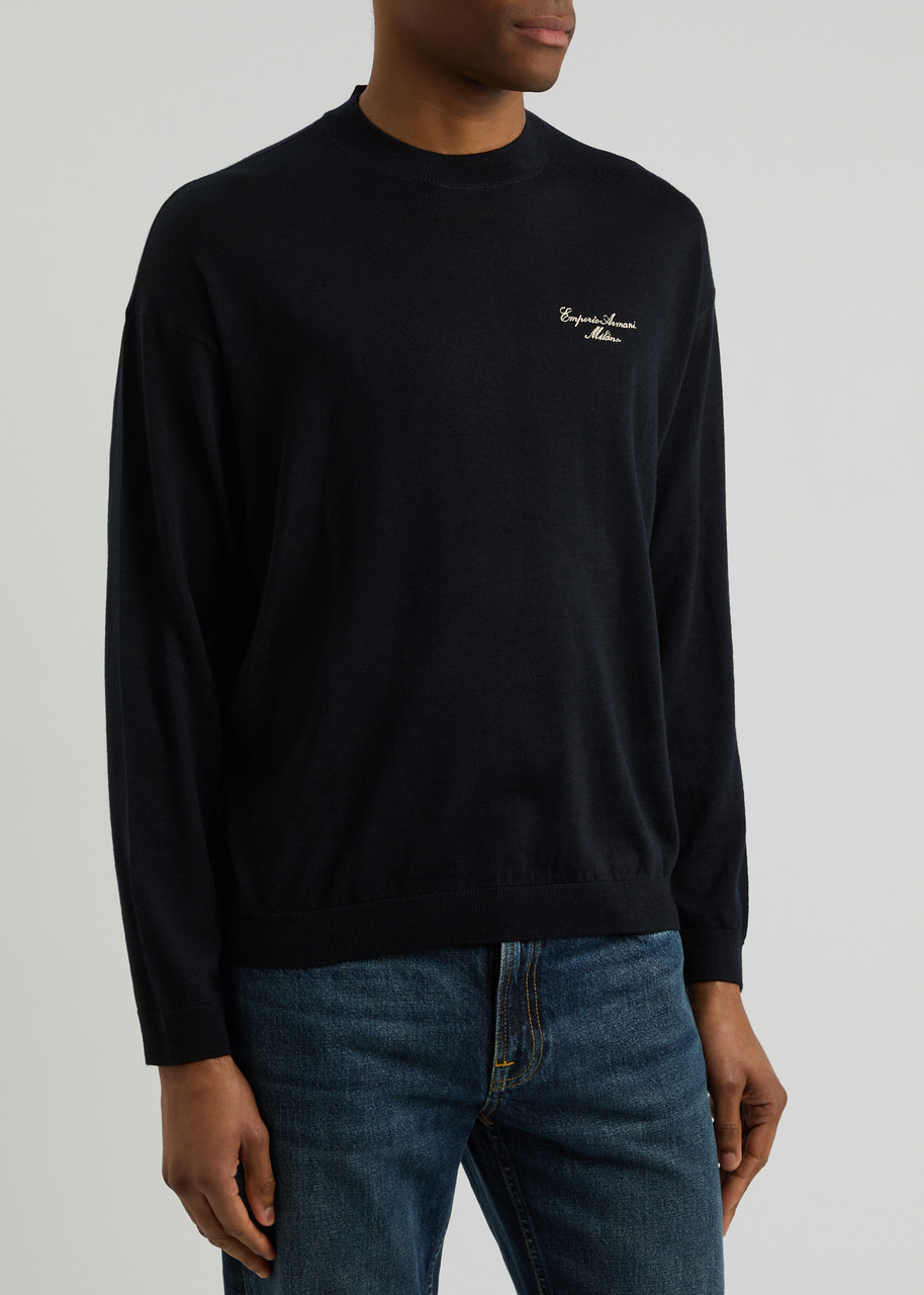 Emporio Armani Logo-embroidered Wool Jumper - 2