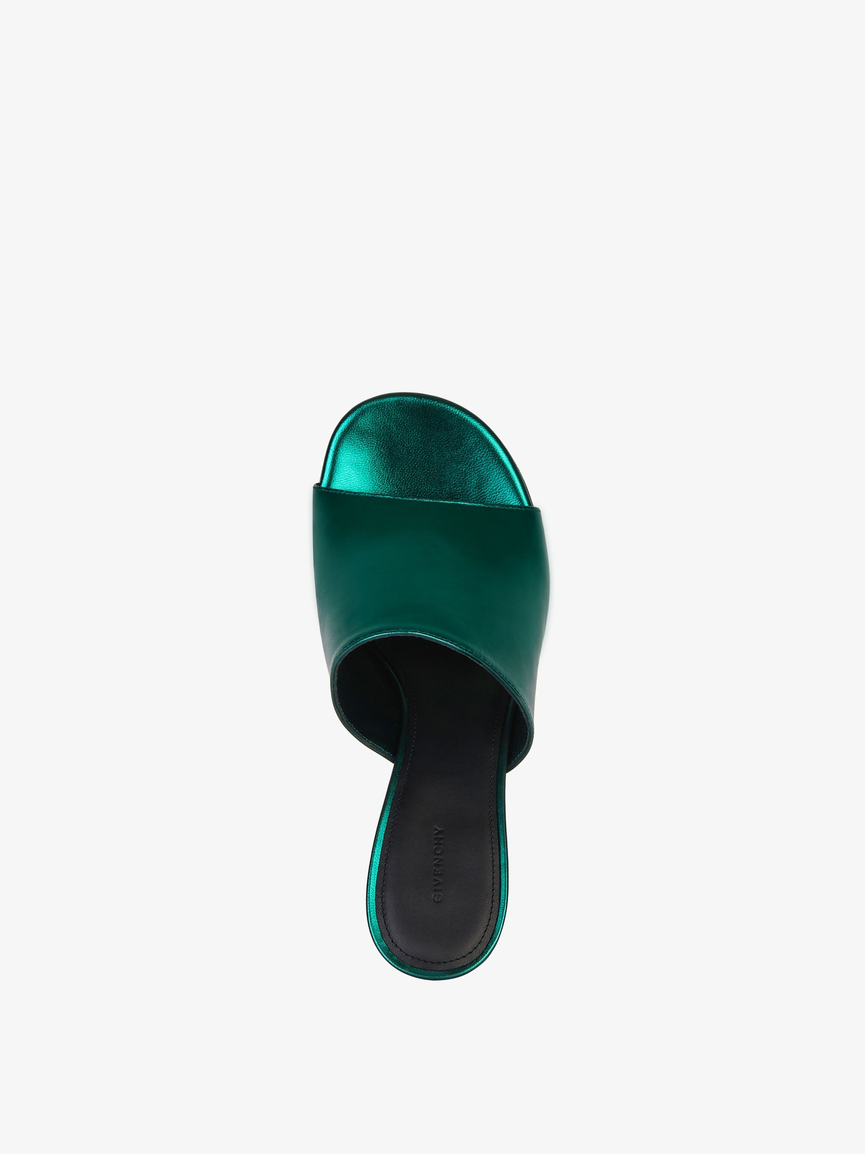 G CUBE MULES IN LAMINATED LEATHER - 4