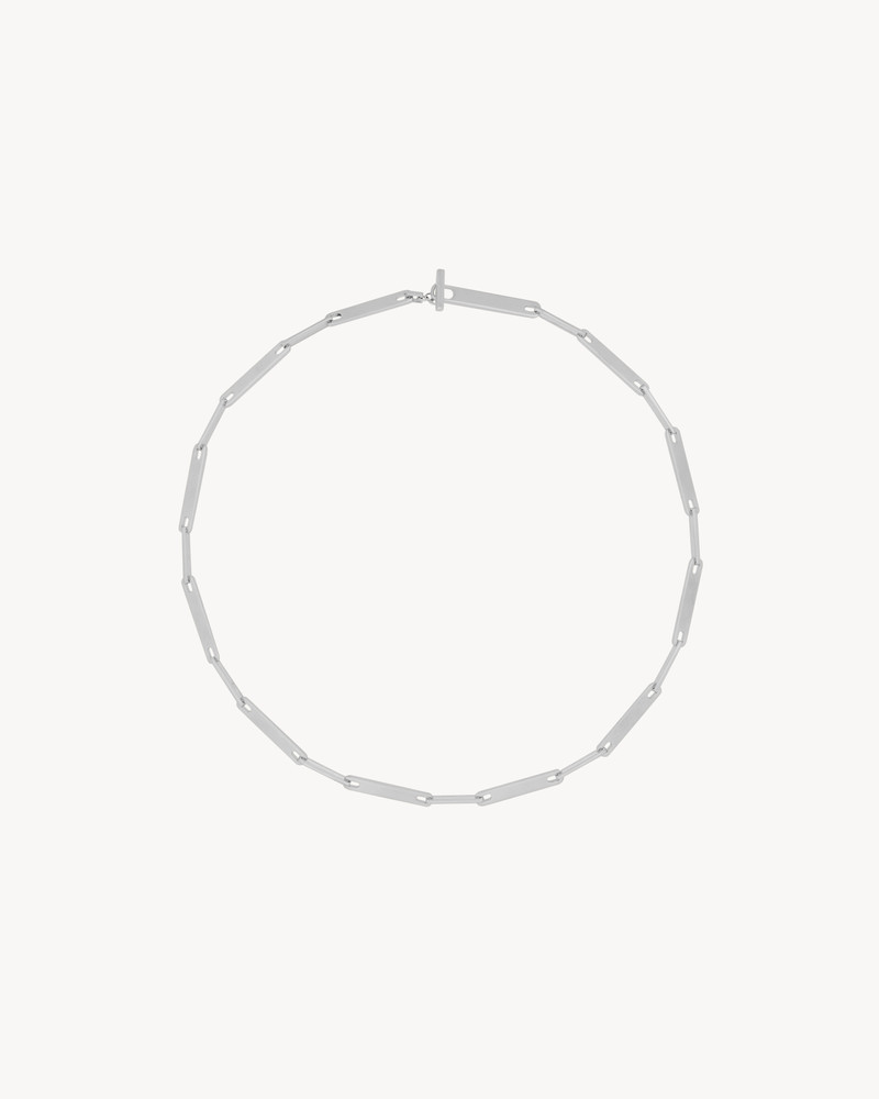 SAINT LAURENT PLAQUE CHAIN NECKLACE IN METAL outlook