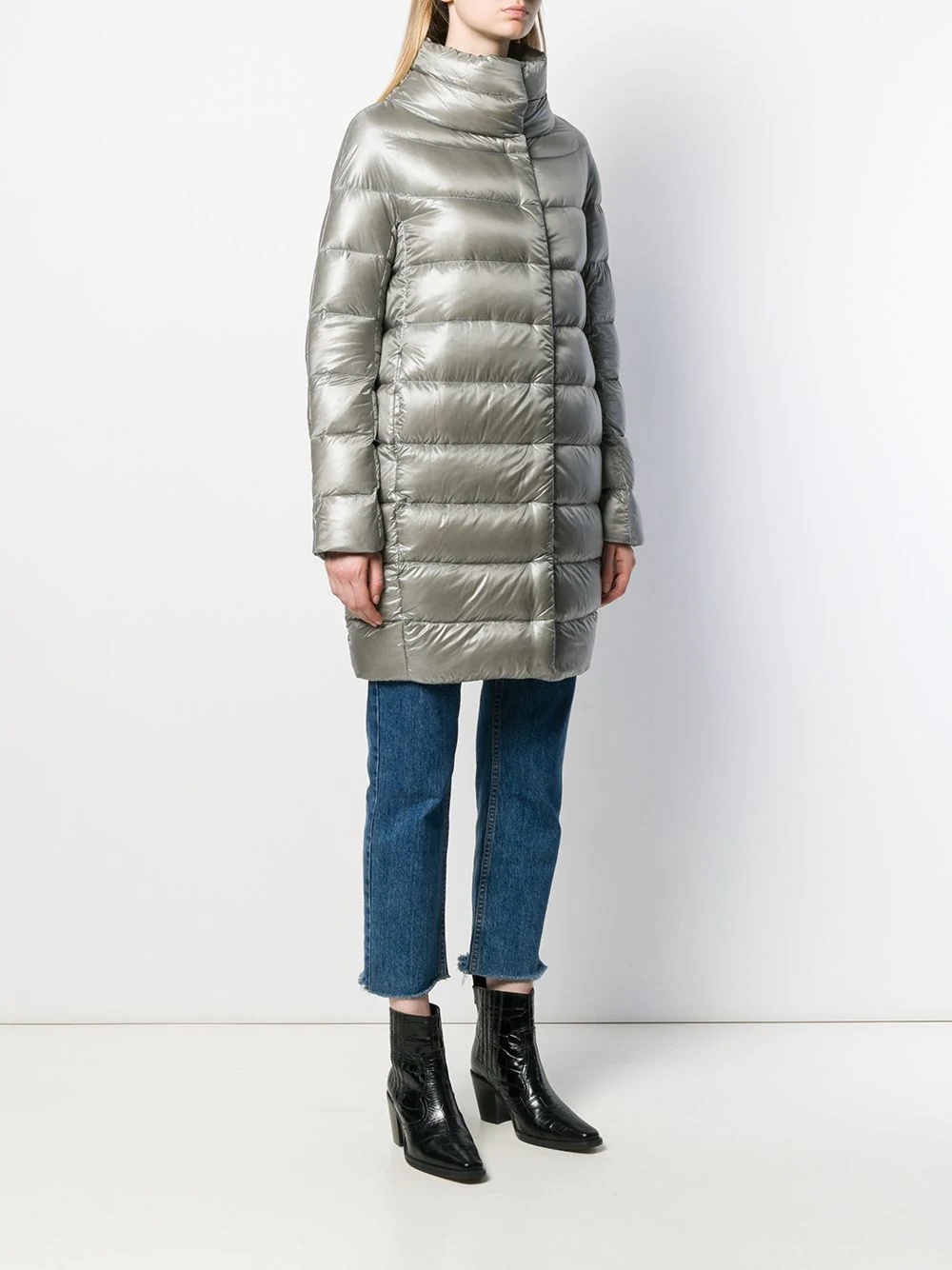 glossy puffer jacket - 3