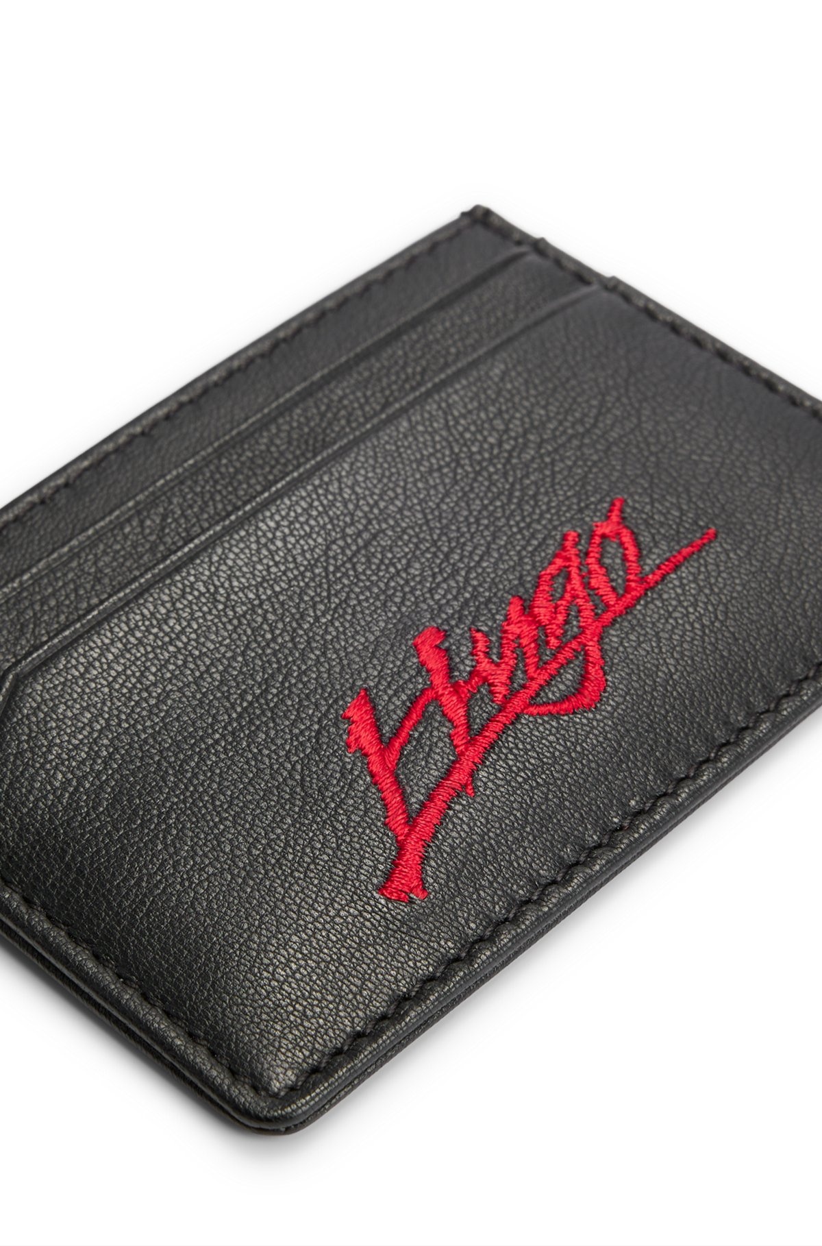 MATTE-LEATHER CARD HOLDER WITH HANDWRITTEN LOGO - 3