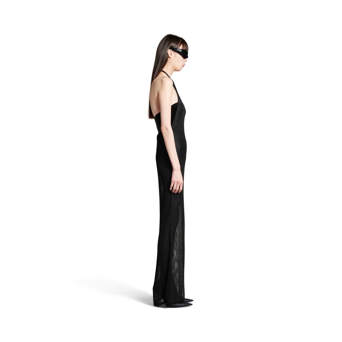 Women's Halter Neck Dress in Black - 3