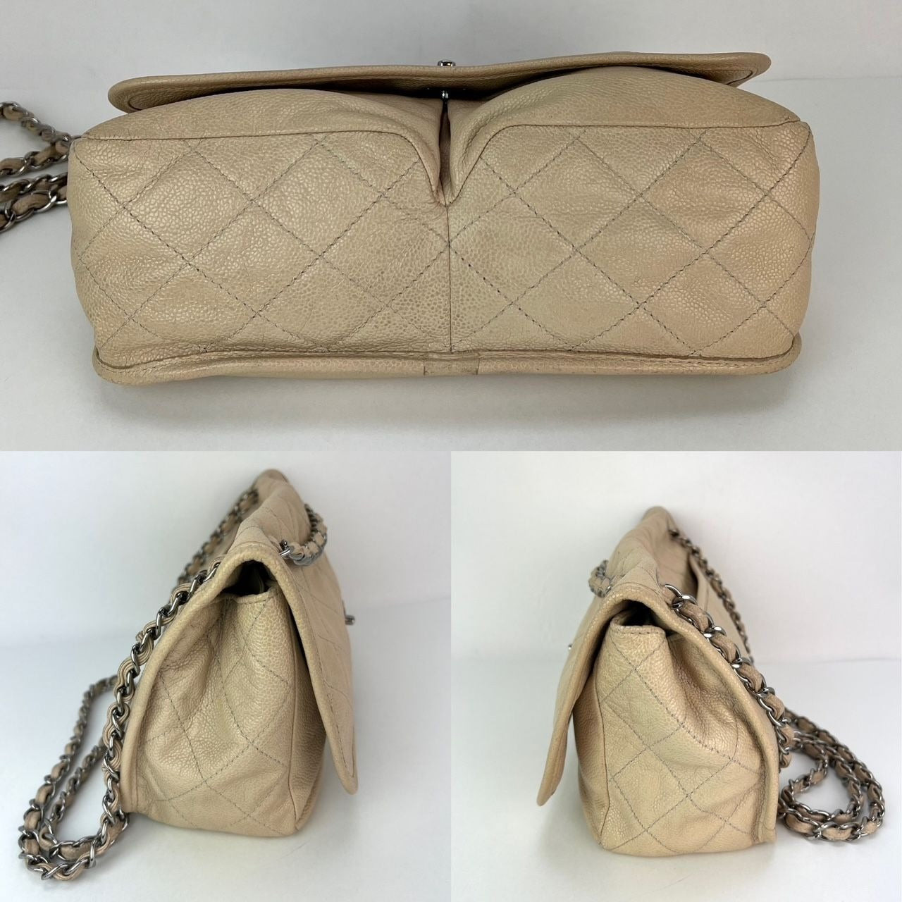 Chanel Grained leather Medium Natural Beauty Beige Flap Bag - 4