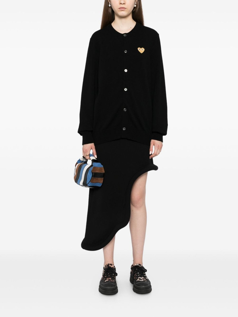Comme des Garçons PLAY heart-patch wool cardigan outlook