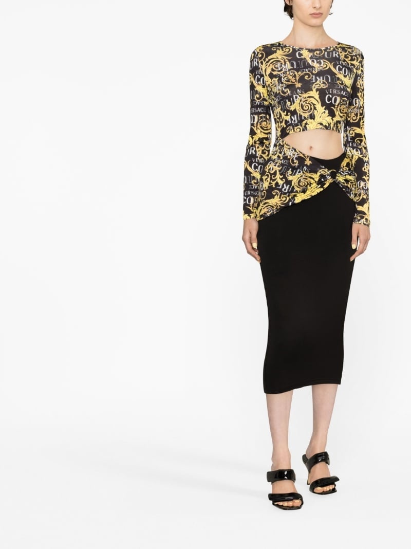 Couture Logo-print cut-out midi dress - 2