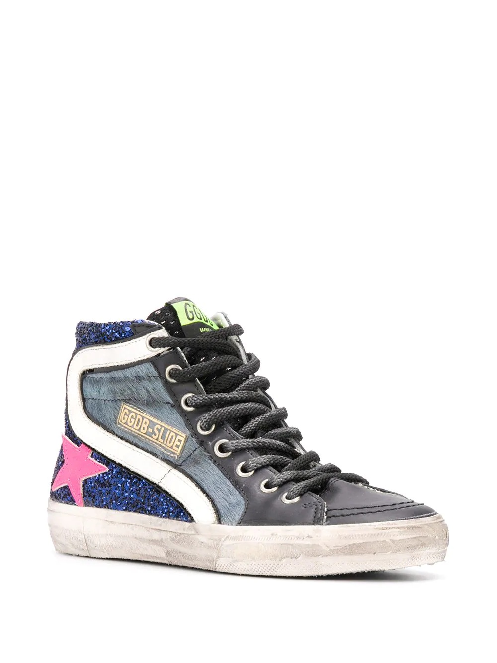 Slide glitter high-top sneakers - 2