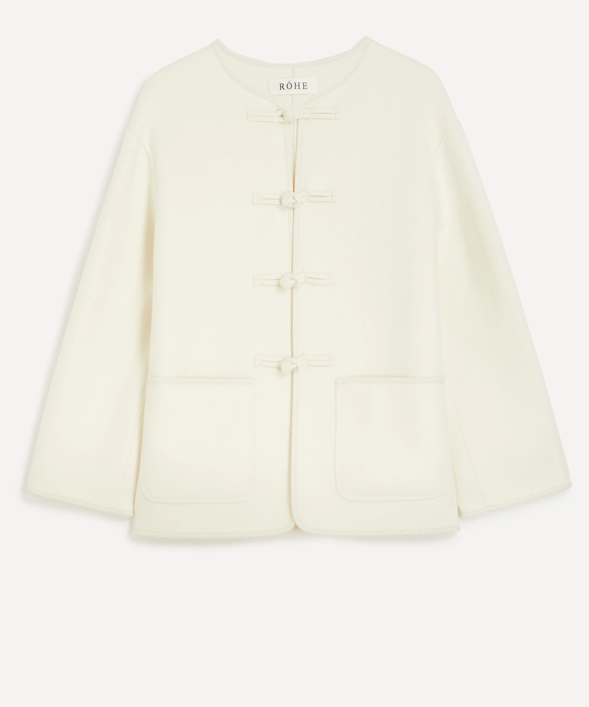 Off-White Mandarin Double-Faced Wool Jacket - 1