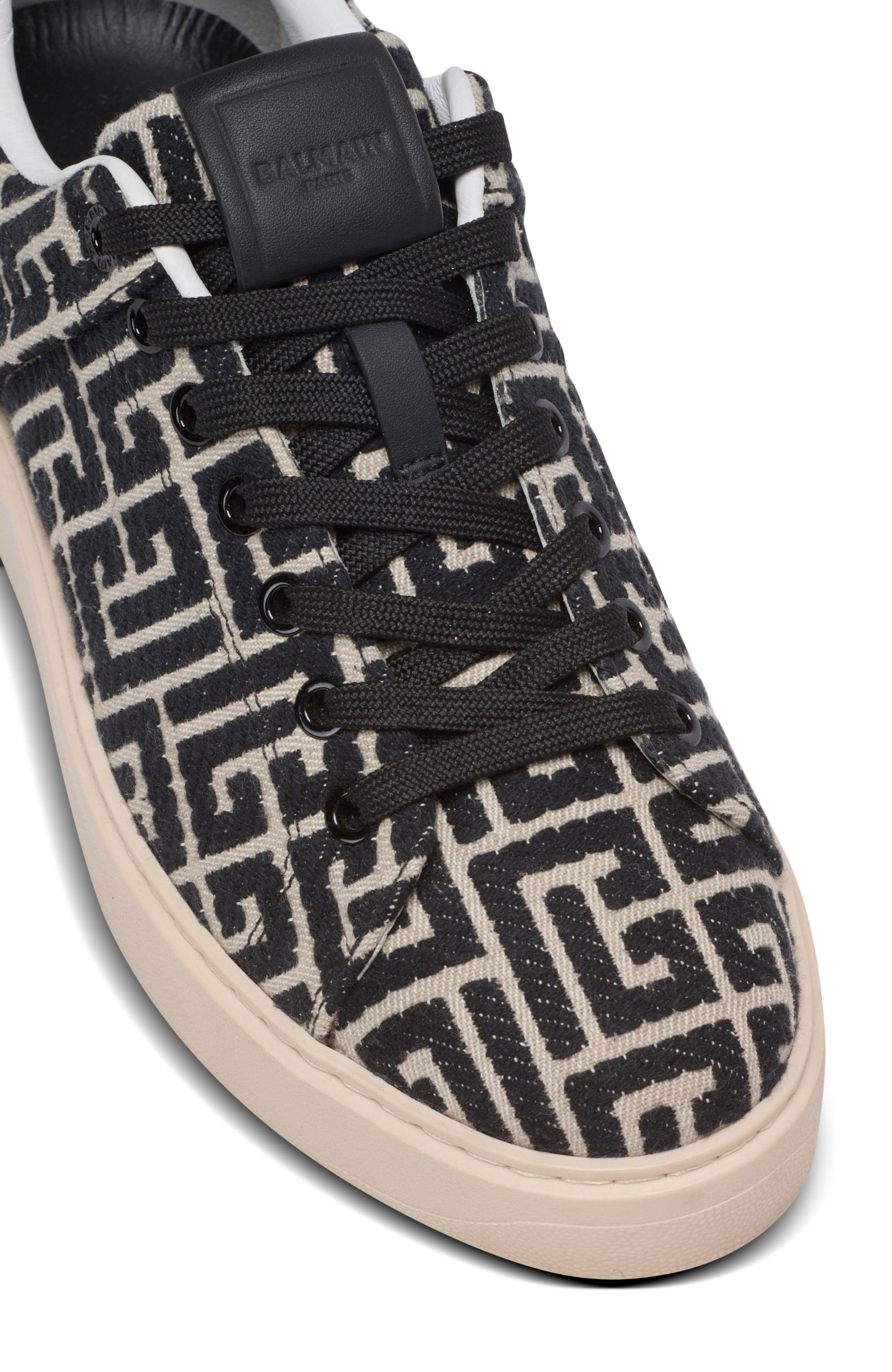 Balmain B-Court monogrammed canvas trainers in Black at Nordstrom - 8
