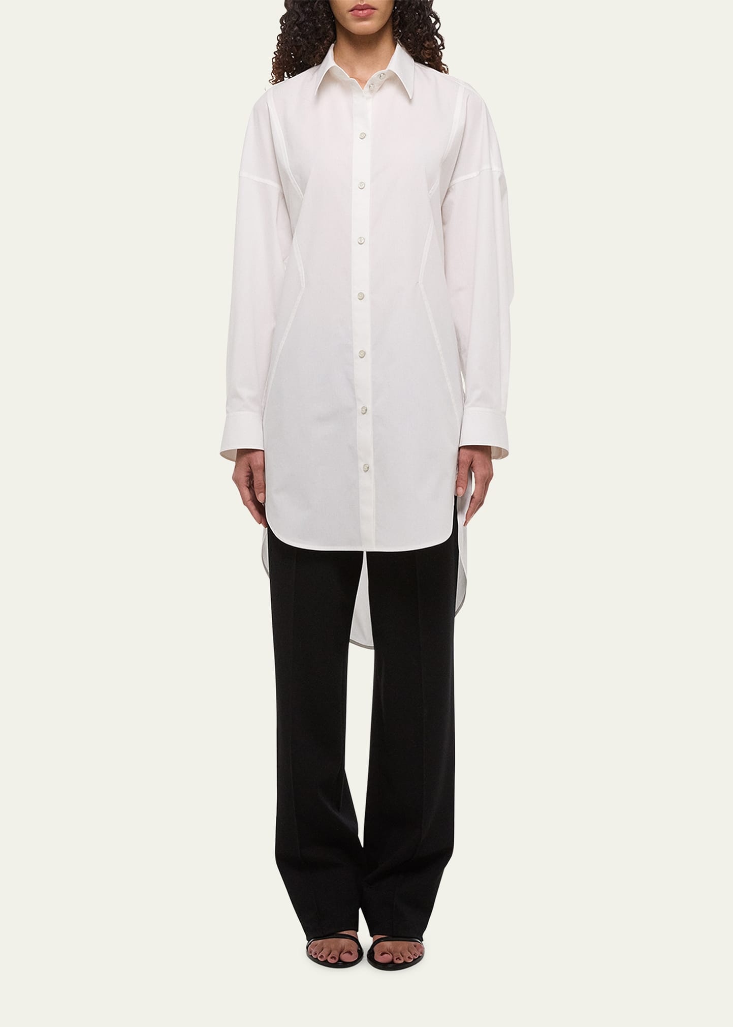Long-Sleeve Cotton Shirtdress - 2