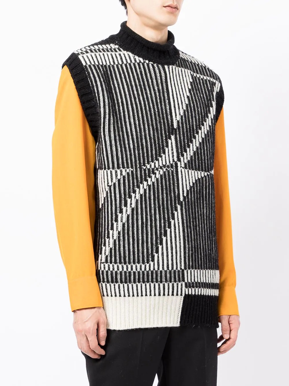 magnified logo jacquard-knit vest - 4