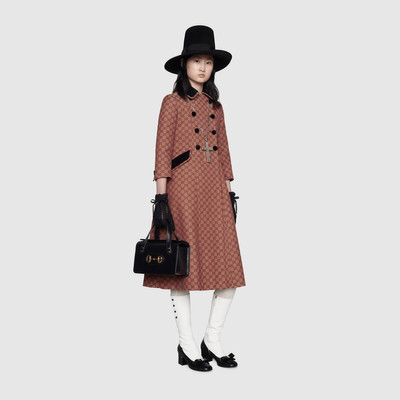 GUCCI GG canvas coat with velvet details outlook