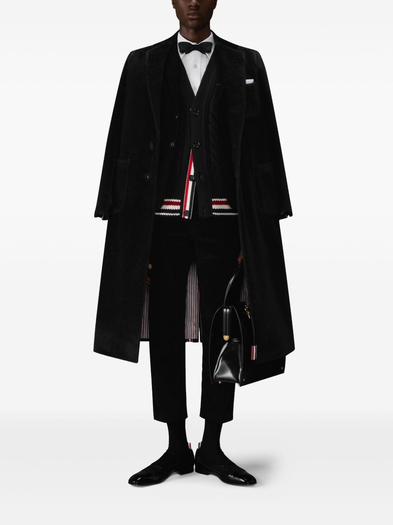 Thom Browne corduroy-texture concealed-fastening chino trousers outlook