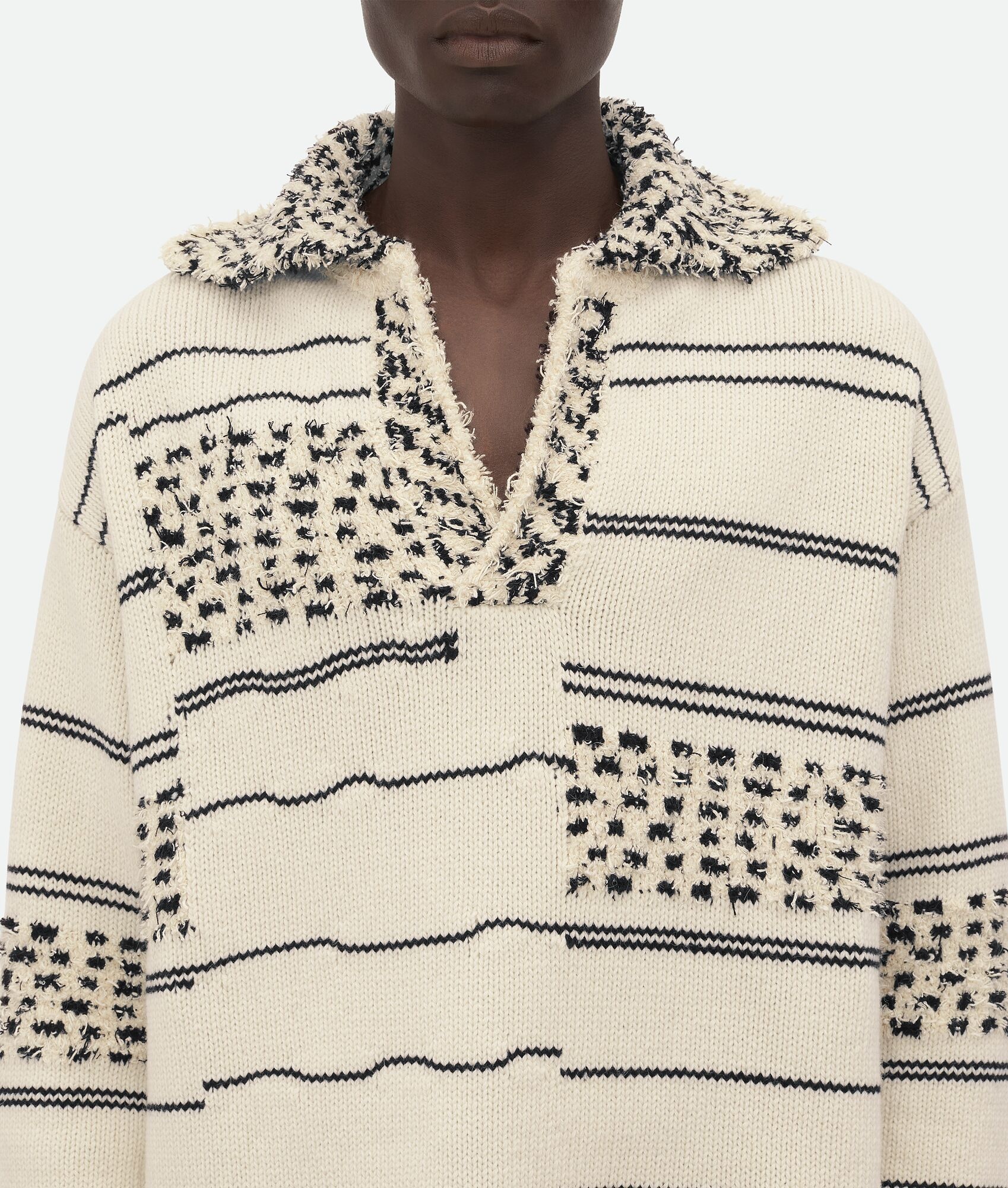 Cotton And Wool Textured Jumper - 5
