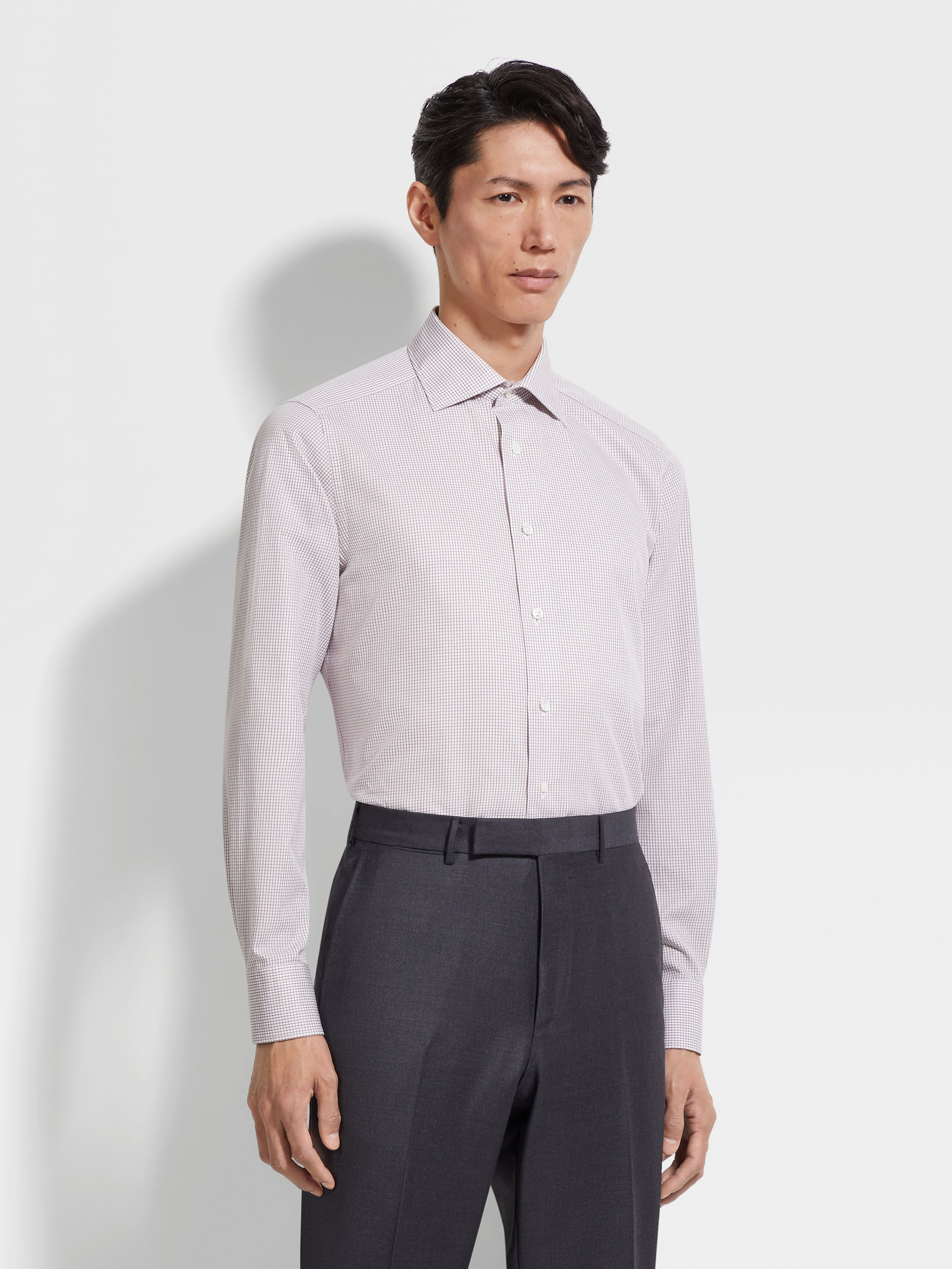 DARK PINK AND WHITE CHECKED CENTOVENTIMILA COTTON SHIRT - 3