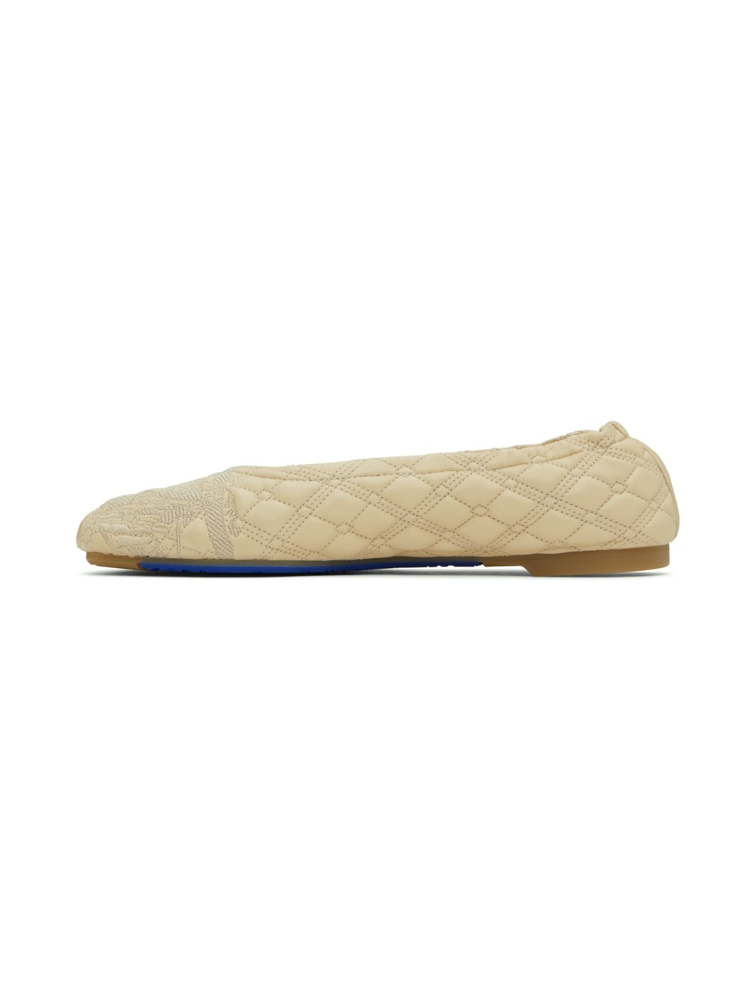 Beige Leather Sadler Ballerina Flats - 3