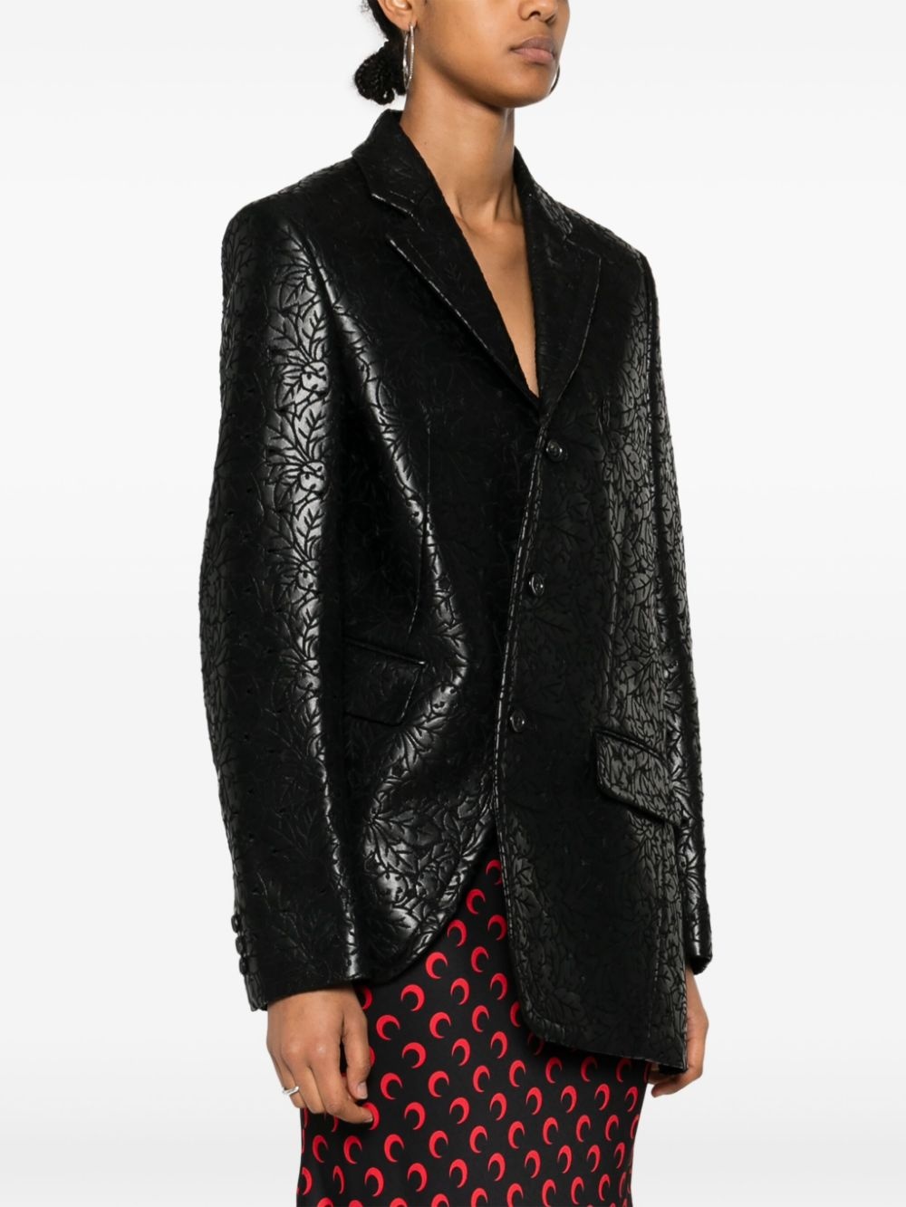 embossed asymmetric blazer - 3