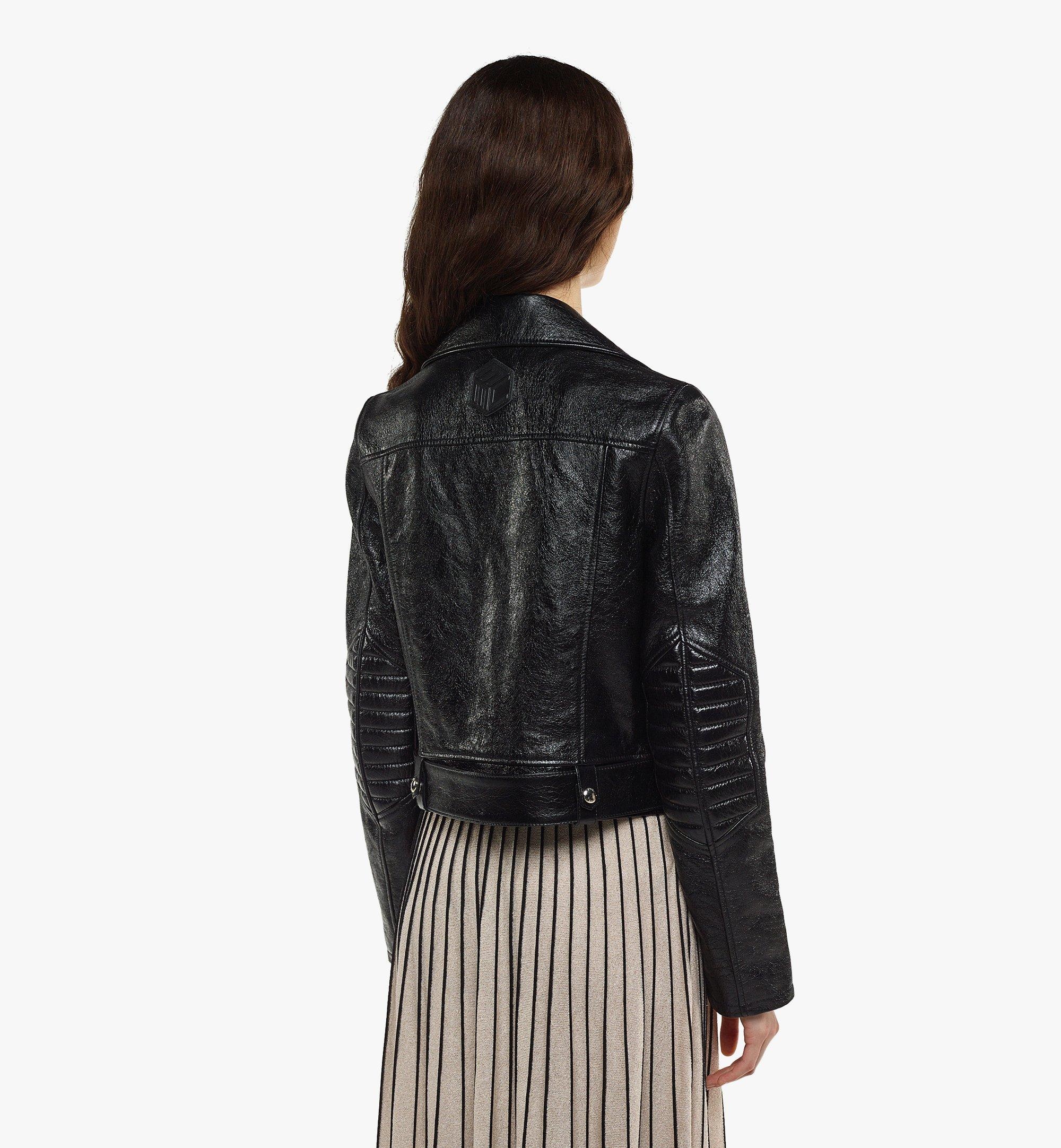 MCMotor Cropped Biker Jacket in Lamb Leather - 5