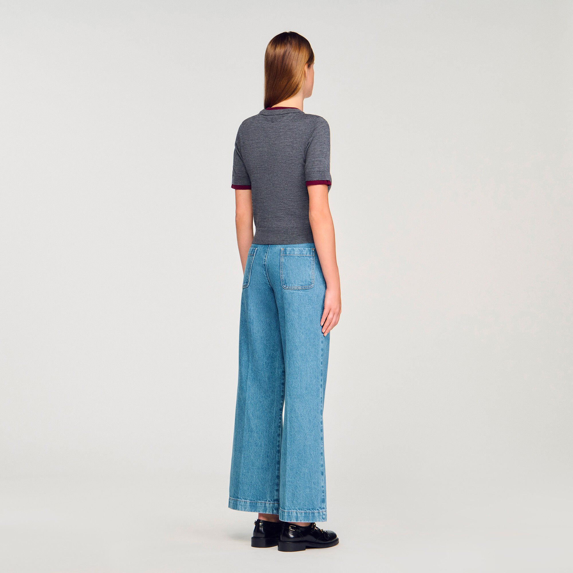 TWO-TONE CROPPED SWEATER - 5