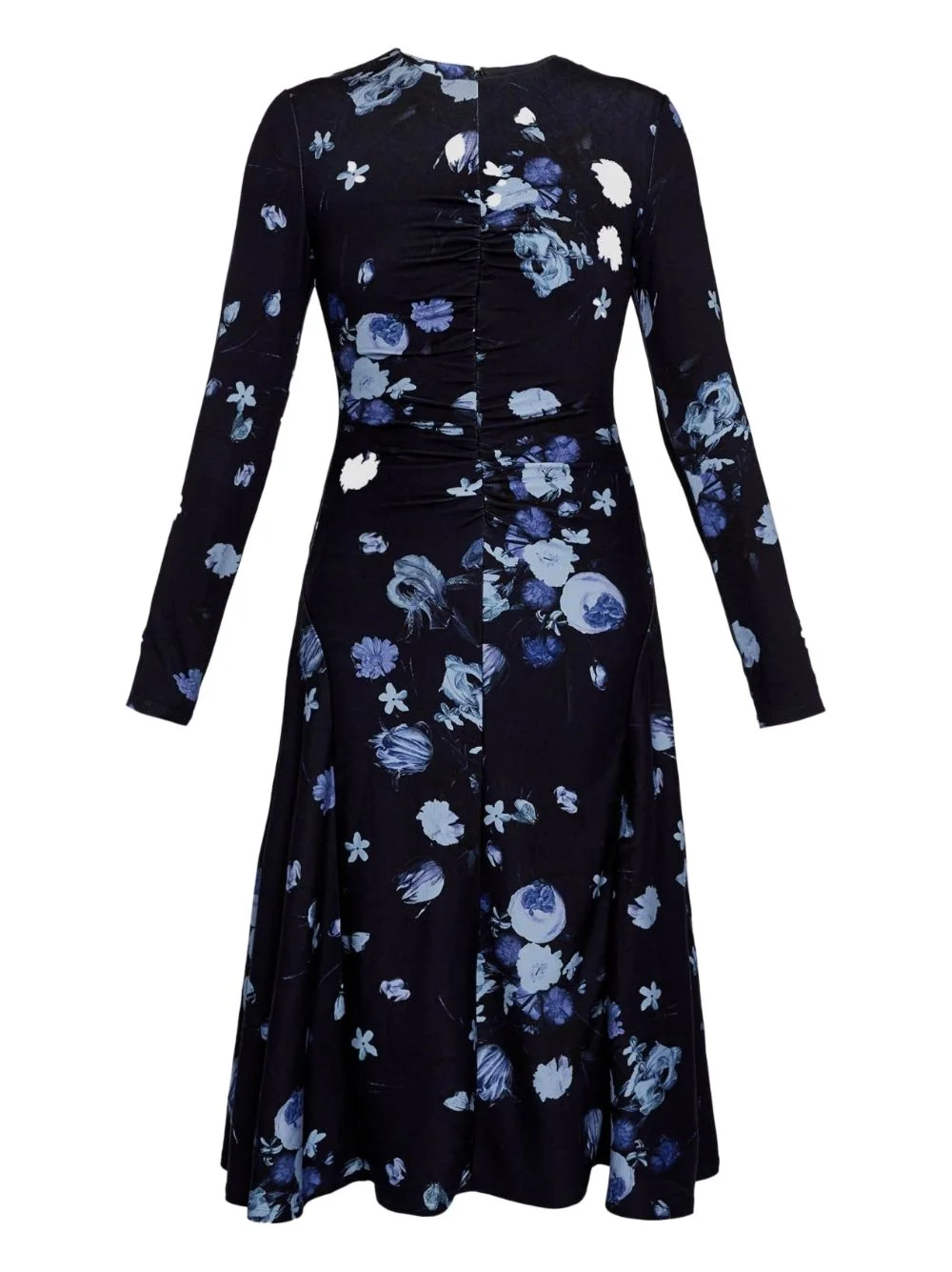 floral-print long-sleeve midi dress - 1