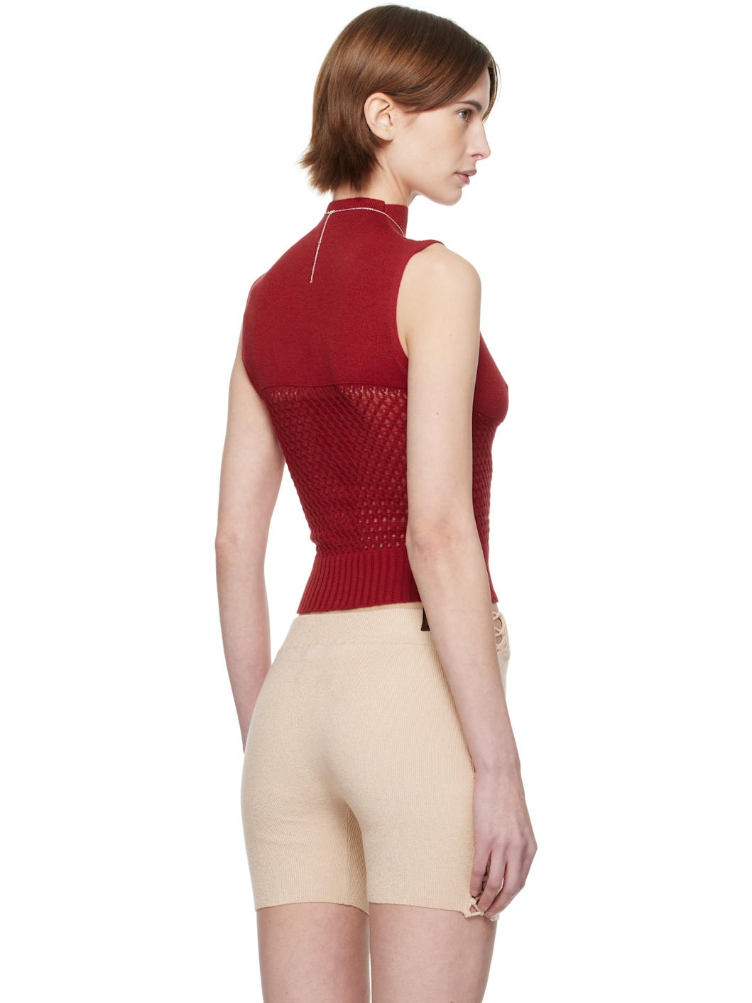SSENSE Exclusive Red Honeycomb Sleeveless Top - 3