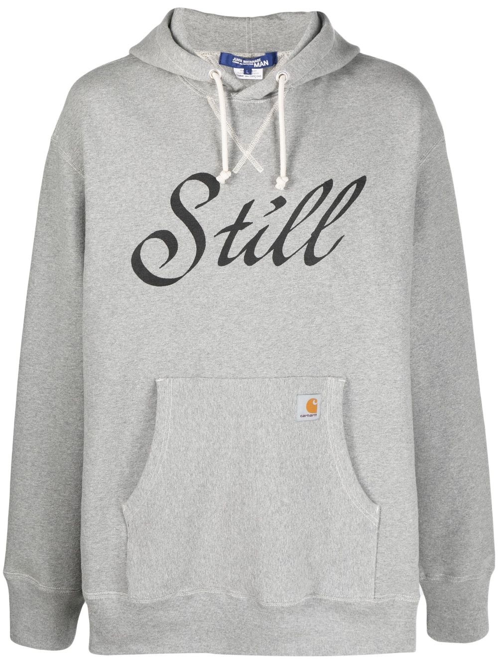 slogan-print cotton hoodie - 1