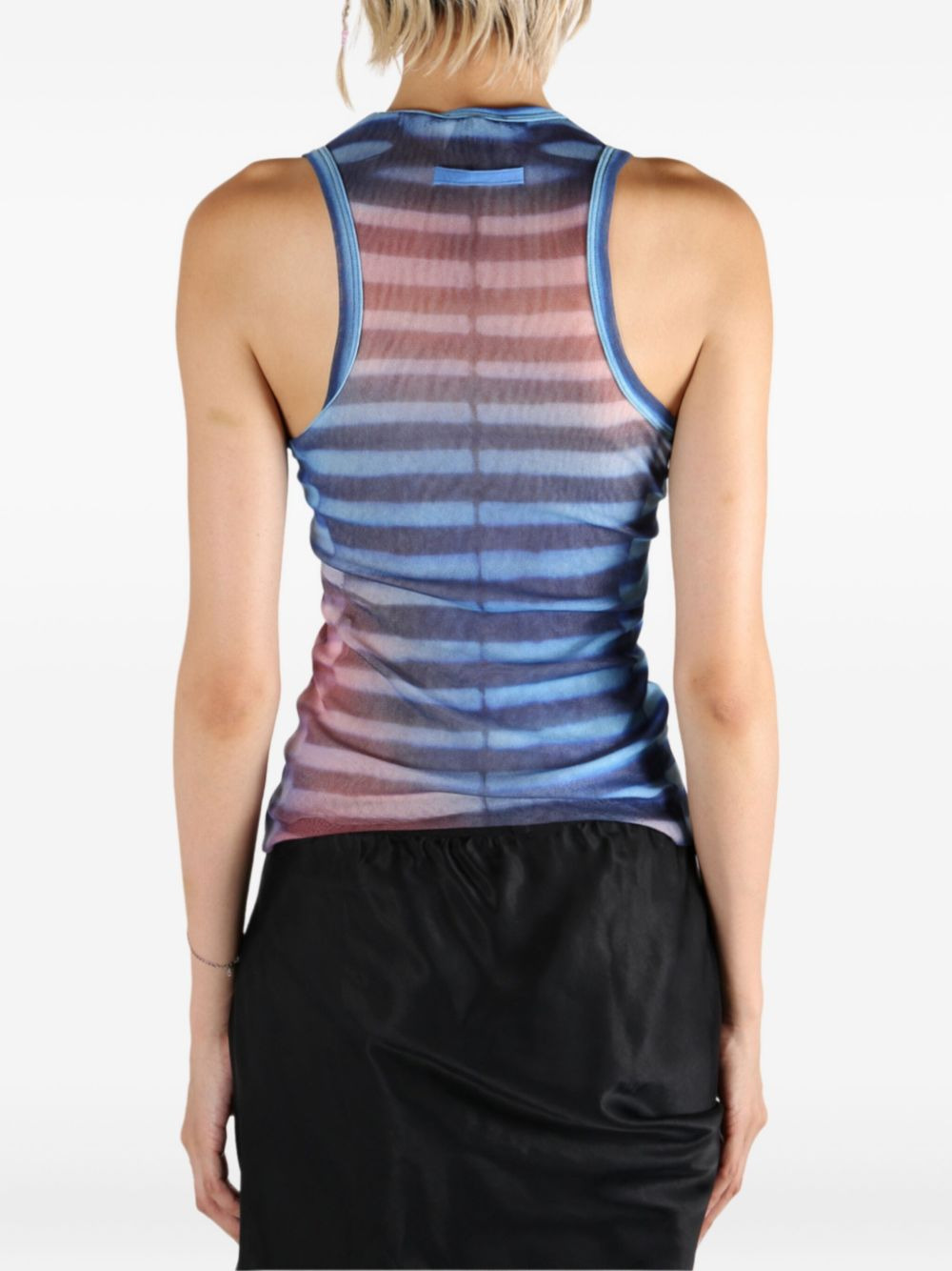 striped-pattern mesh top - 4