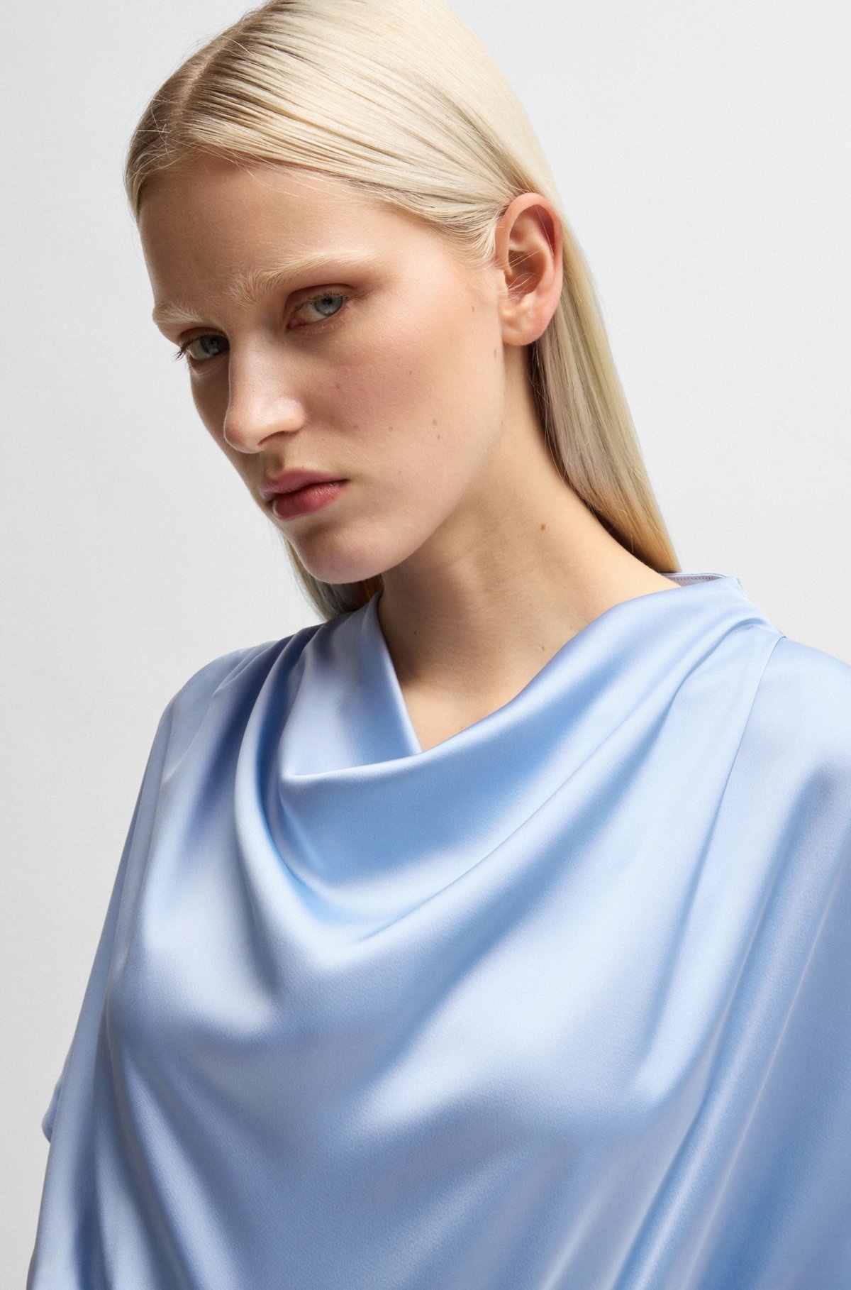 COWL-NECK REGULAR-FIT JUMPSUIT IN FLUENT SATIN - 5