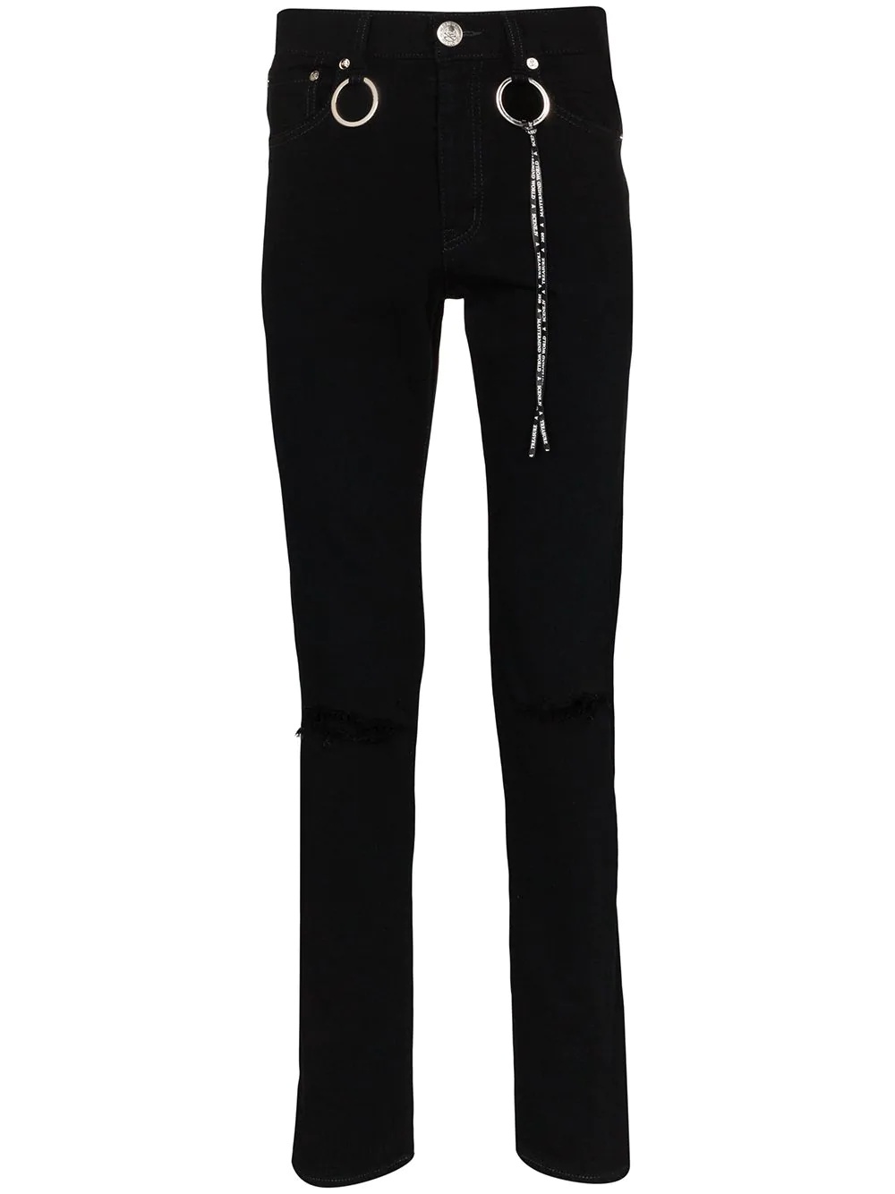 skull emblem slim leg trousers - 1