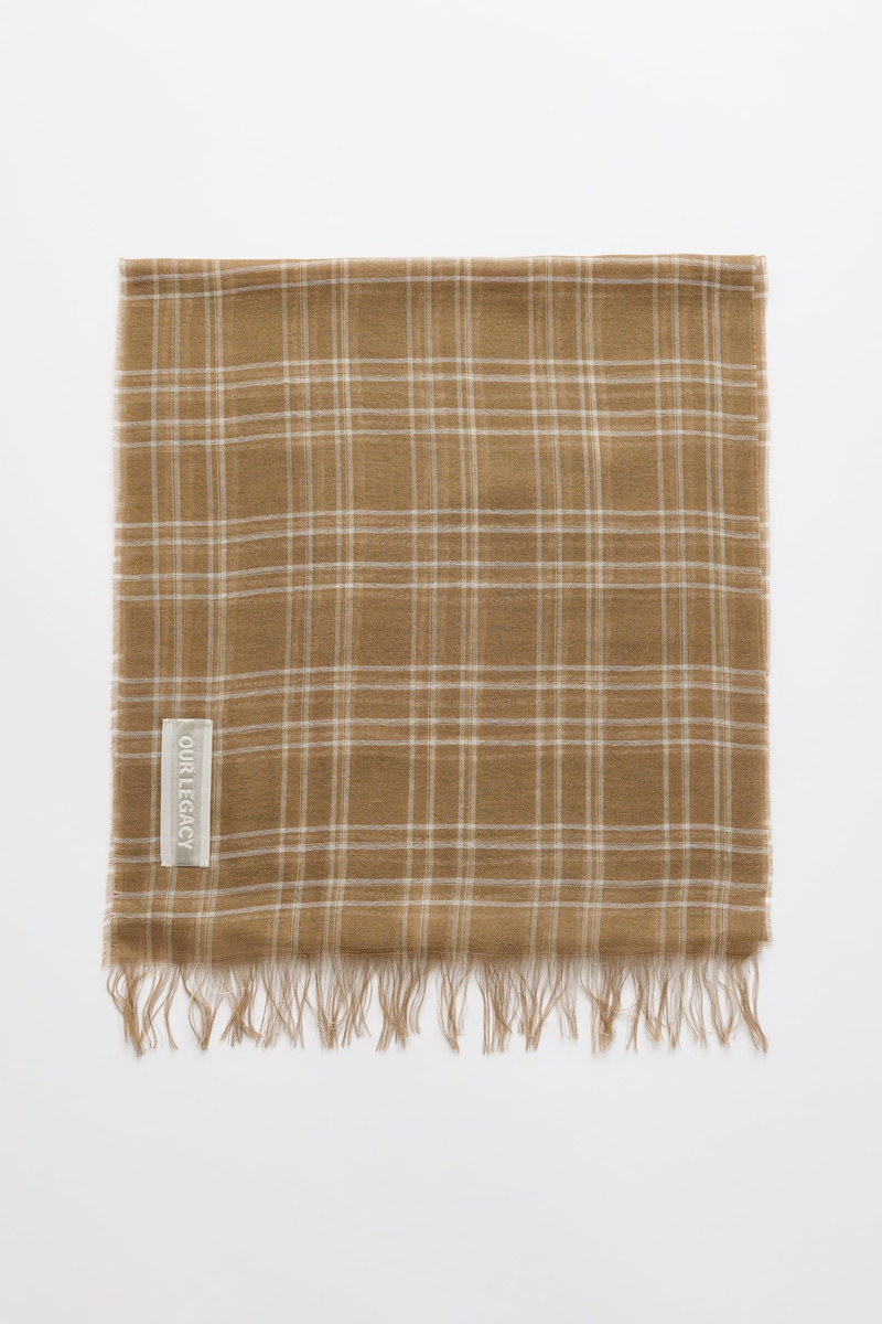 Cottage Scarf Walnut Grid Sparse Tencel 1