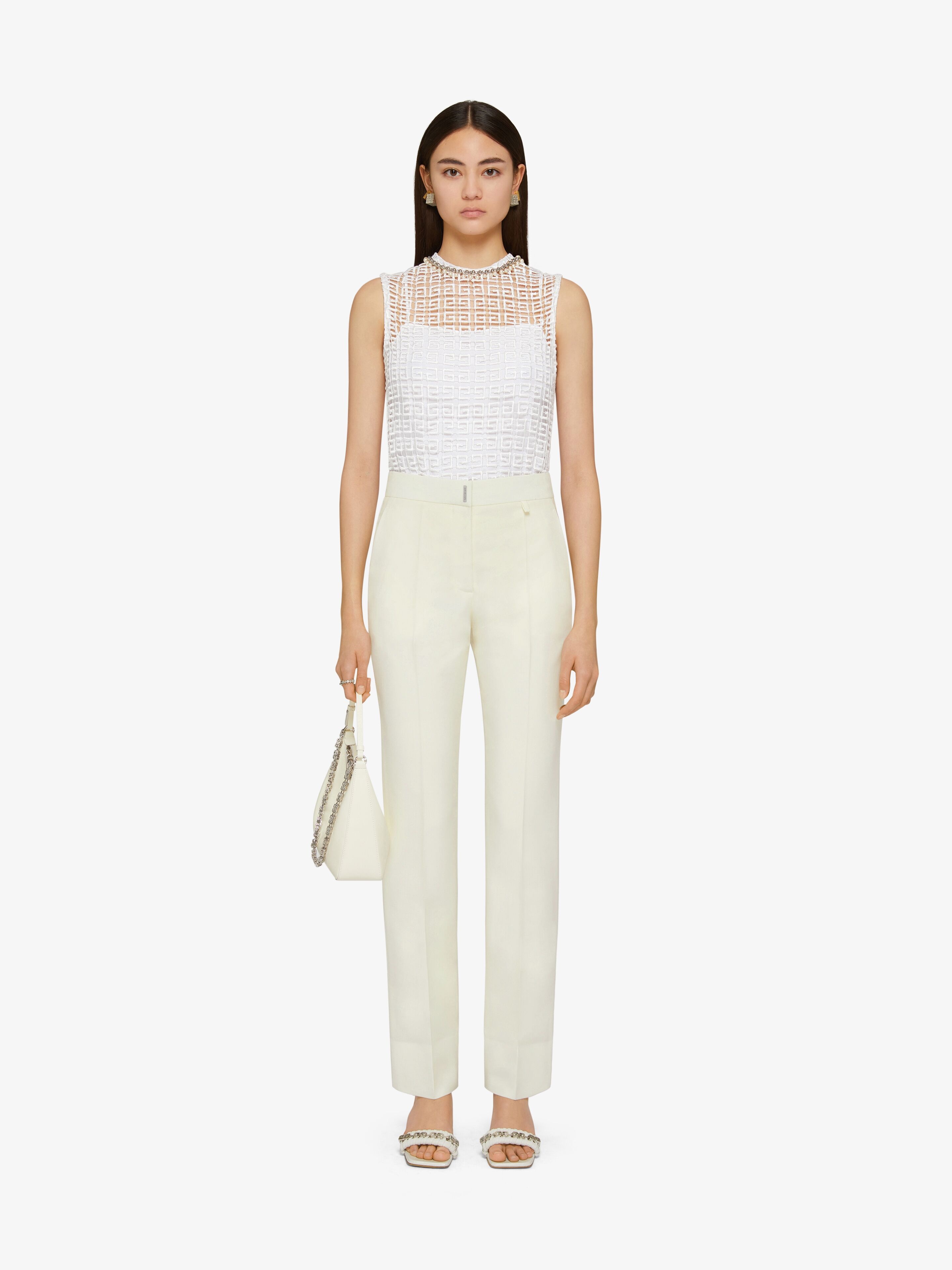 SLIM FIT PANTS IN WOOL AND MOHAIR - 2