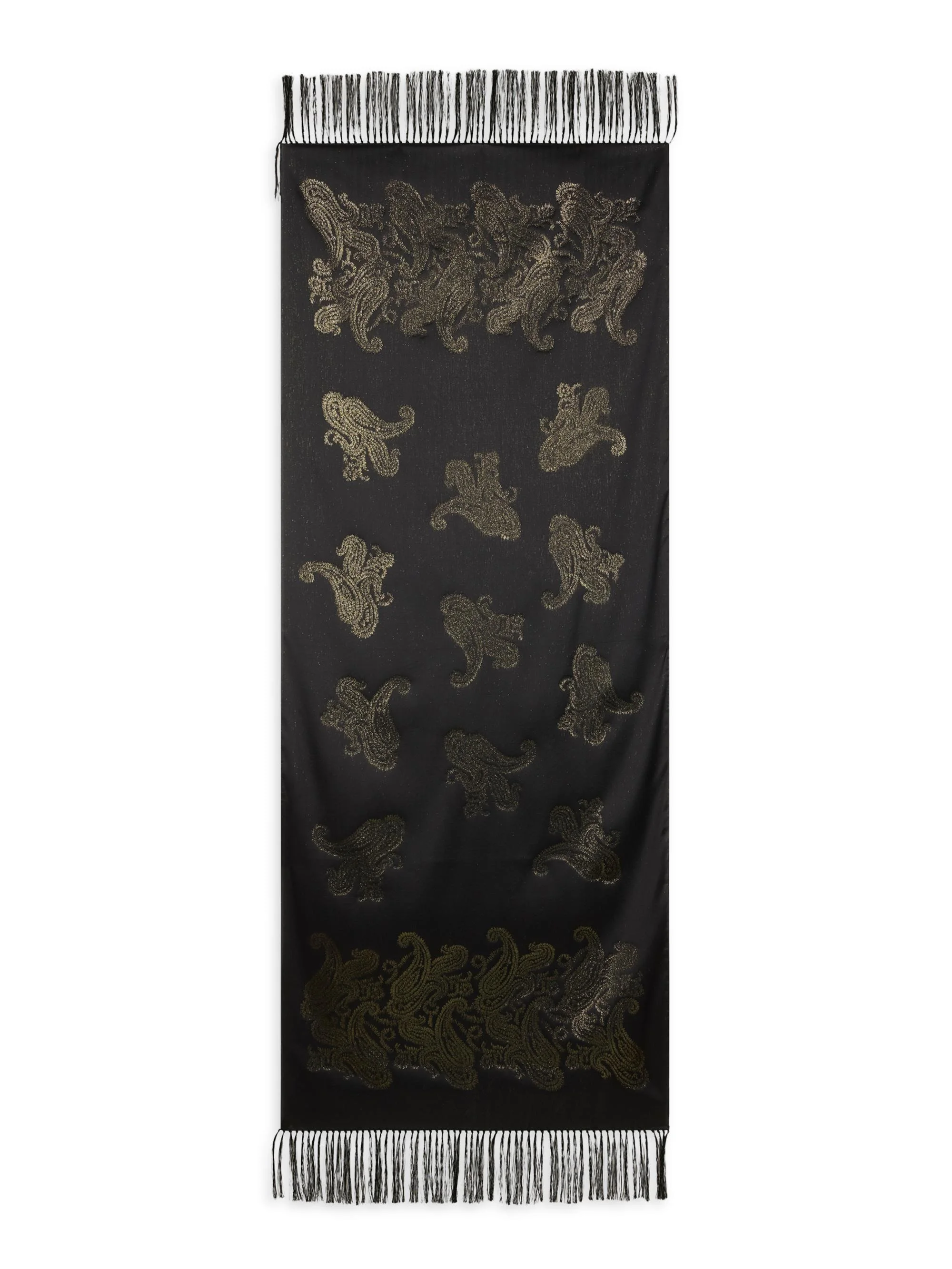 Women's Boheme Silk-Blend Scarf - Black - 1