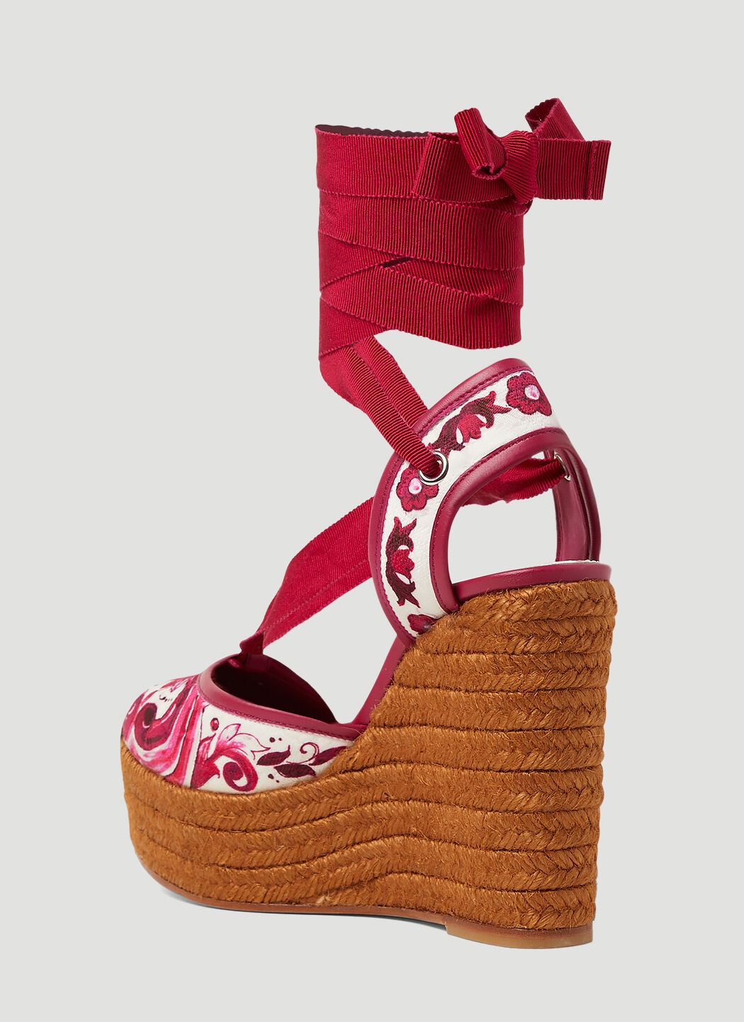 Printed Brocade Wedge Sandals - 8