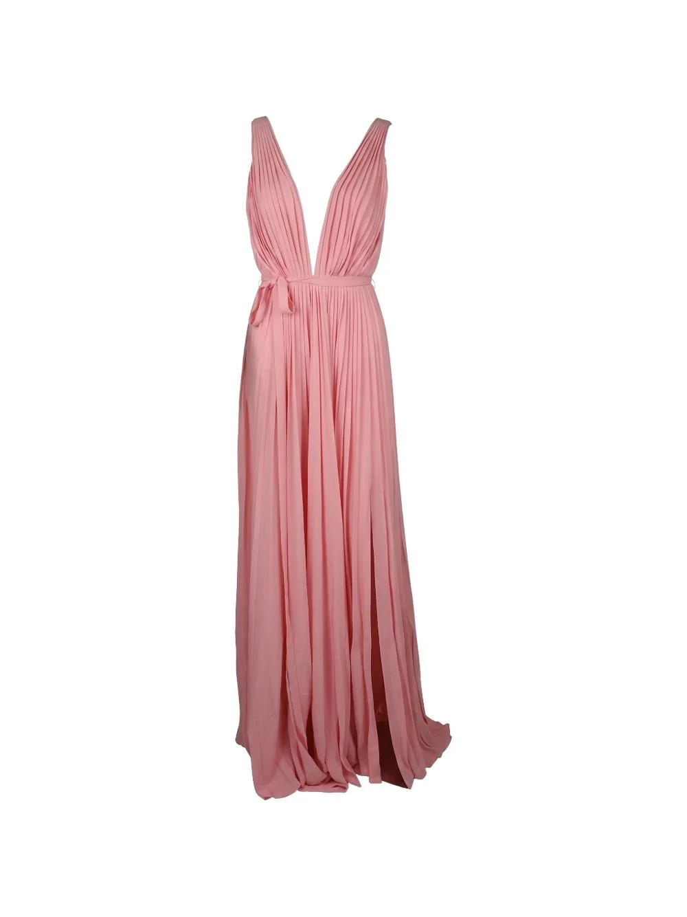 pleated belted dress - 1