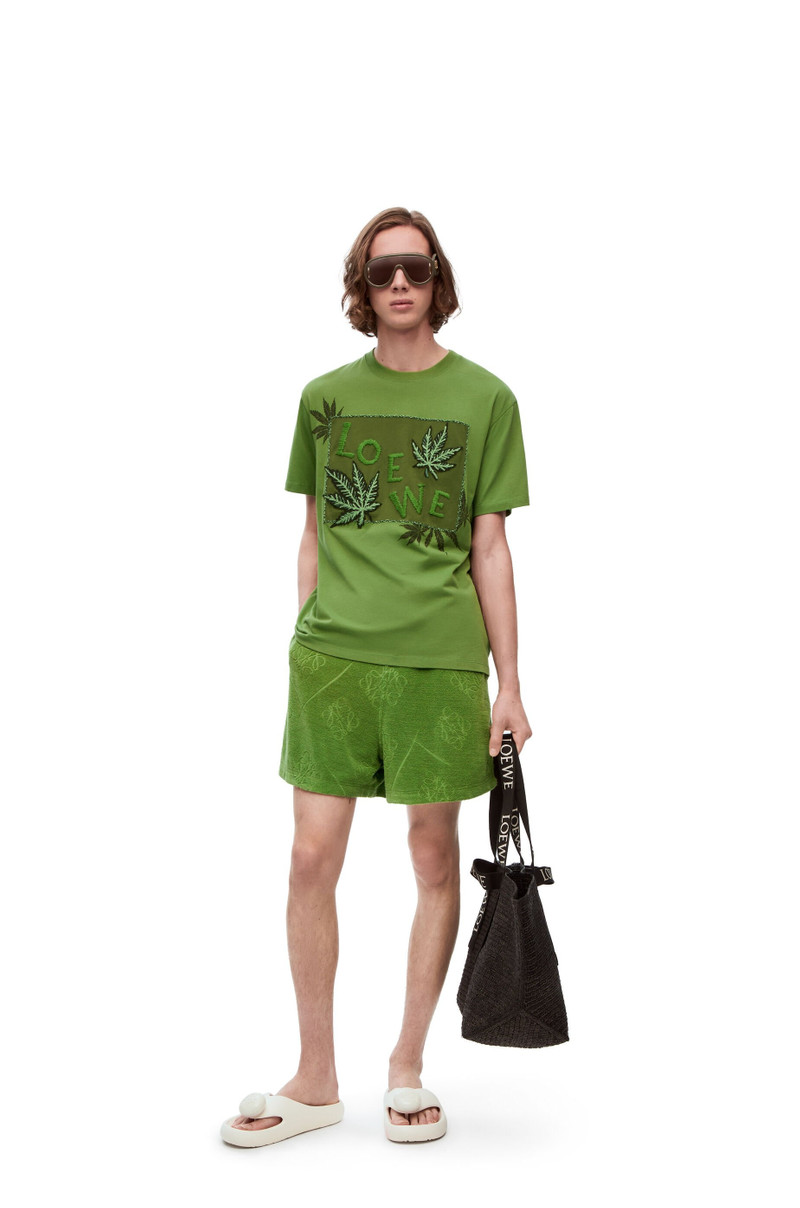 Loewe Leaf embroidered T-shirt in cotton outlook
