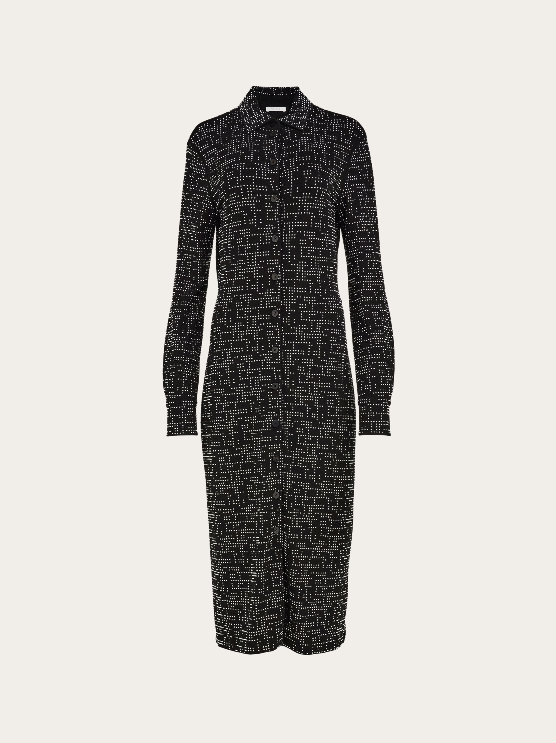 Jersey shirt dress with micro studs - 6
