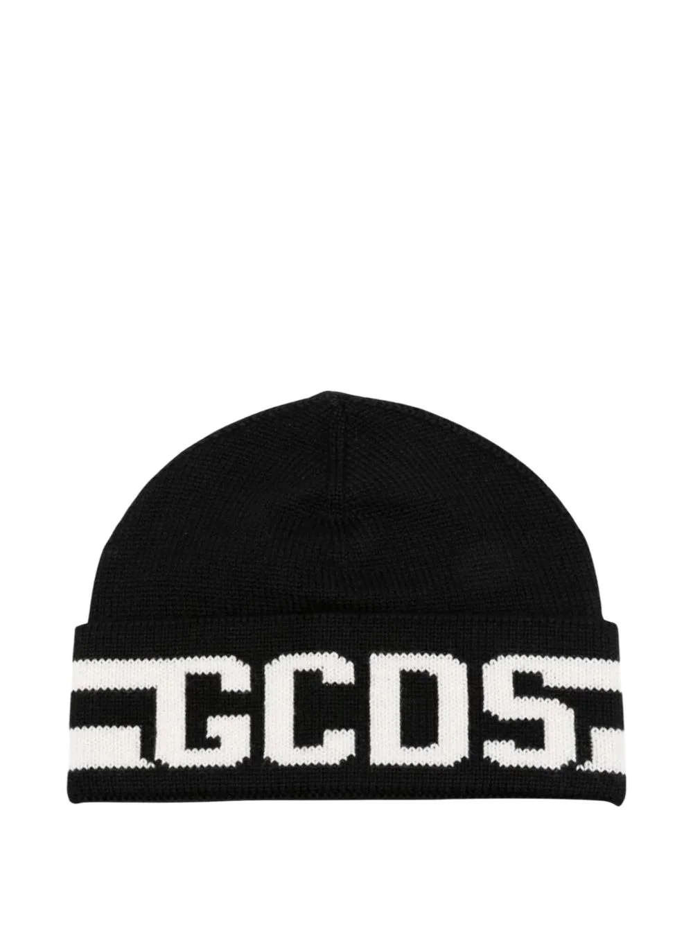logo-knit wool beanie - 1